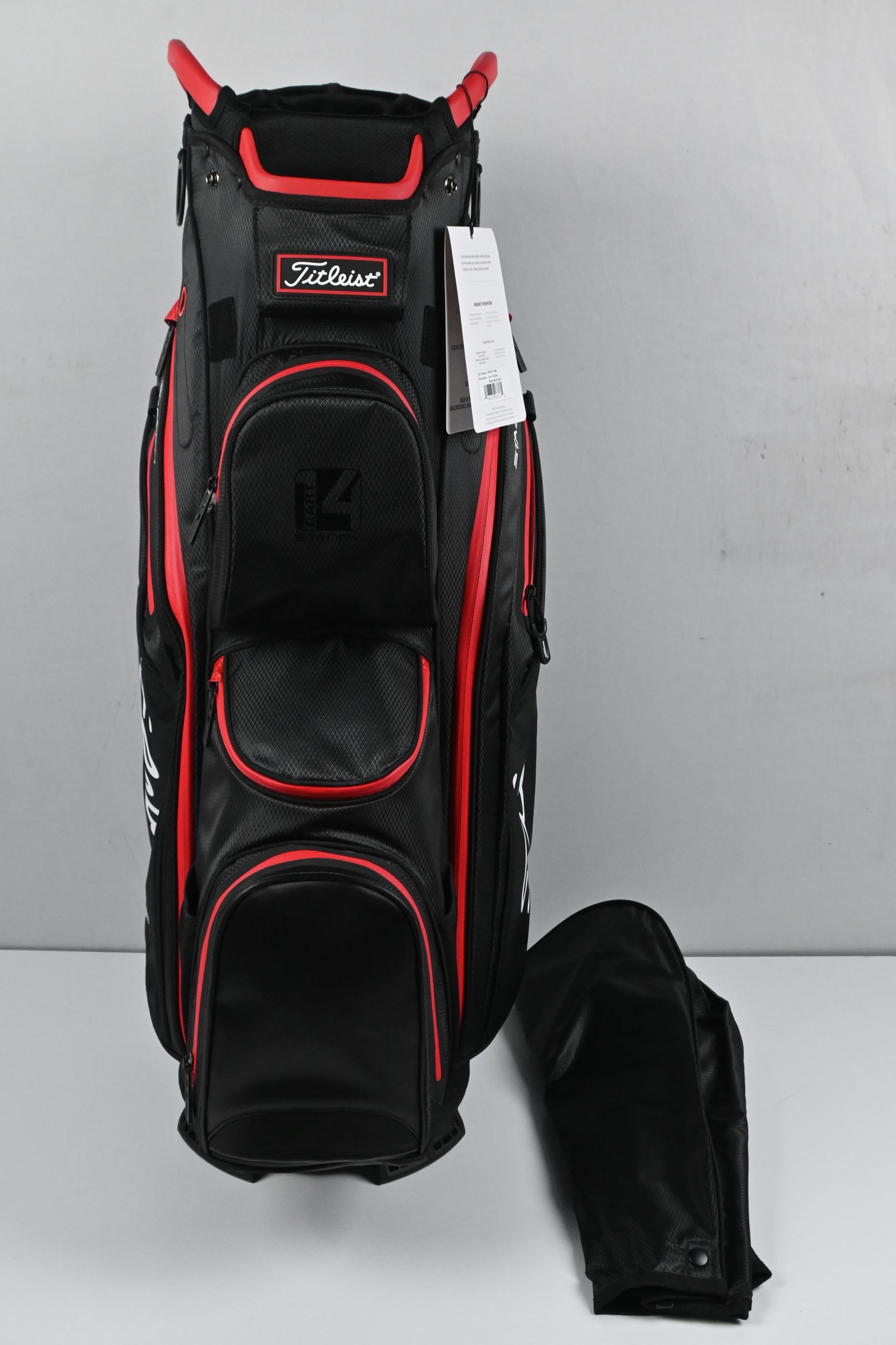 Titleist StaDry Cart Bag / 14-Way Divider / Black & Red