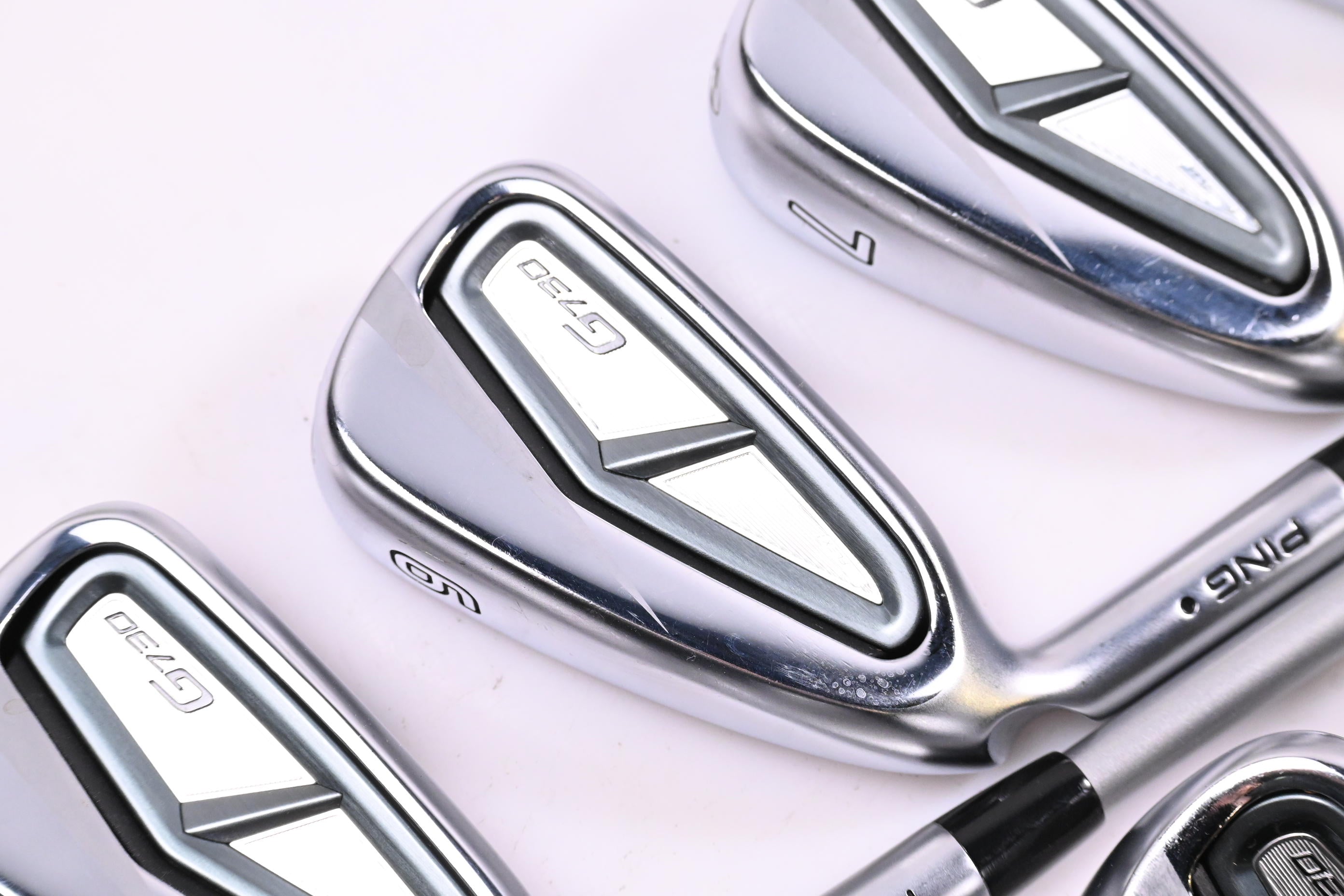 Left Hand Ping G730 Irons / 5-PW+GW+50 / Black Dot / Senior Flex Ping Alta Quick