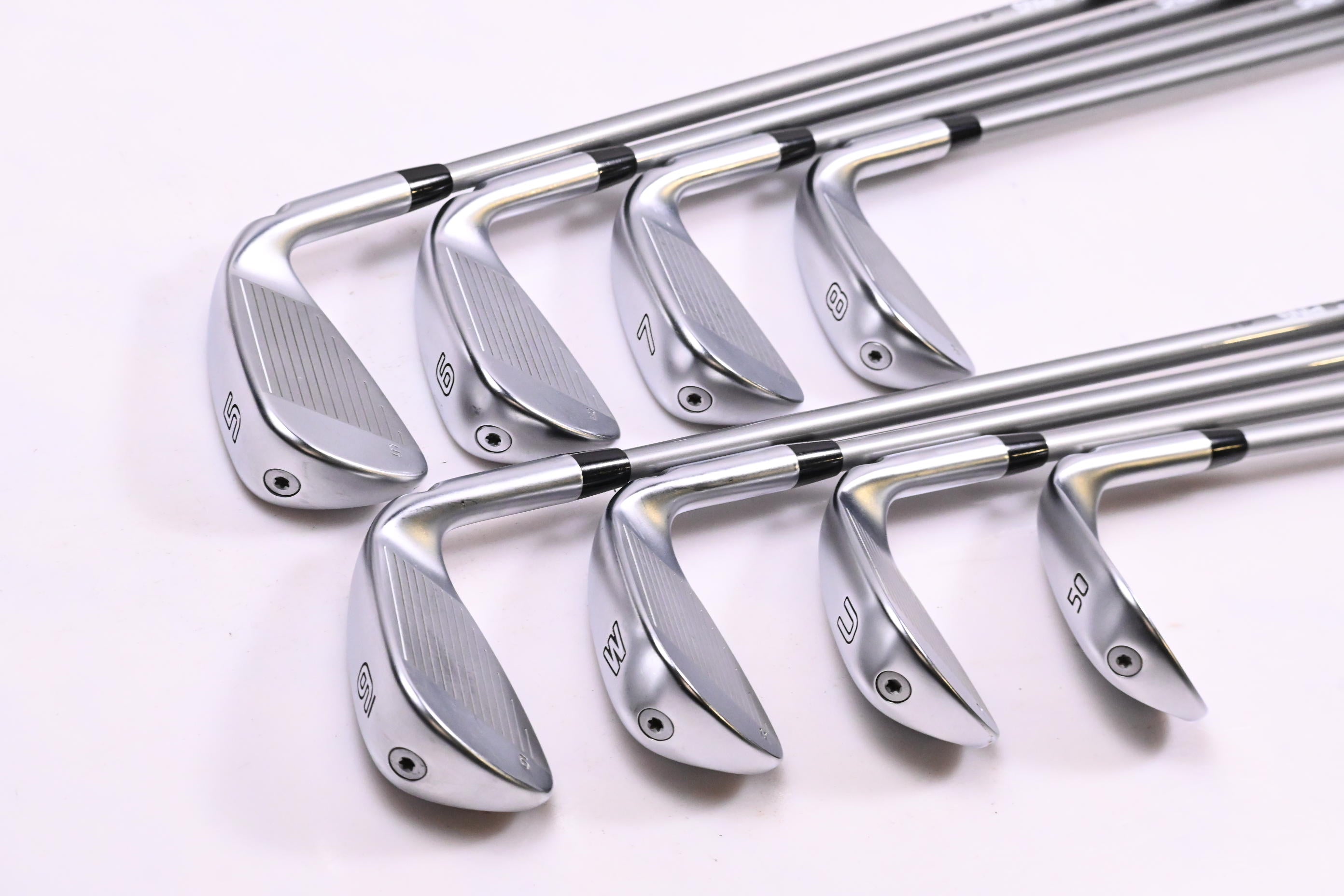 Left Hand Ping G730 Irons / 5-PW+GW+50 / Black Dot / Senior Flex Ping Alta Quick