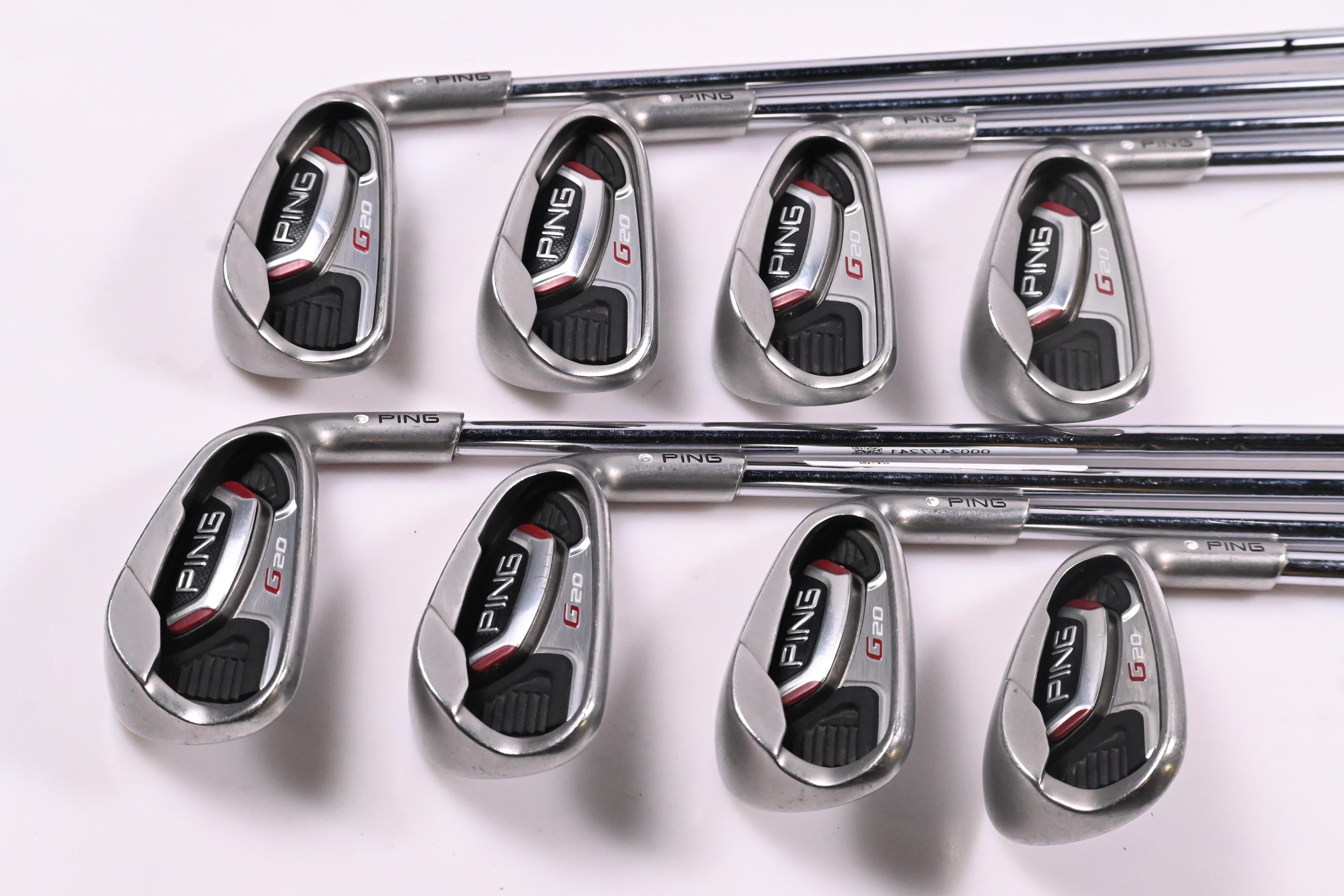 Ping G20 Irons / 4-PW+SW / White Dot / Regular Flex Ping CFS Shafts