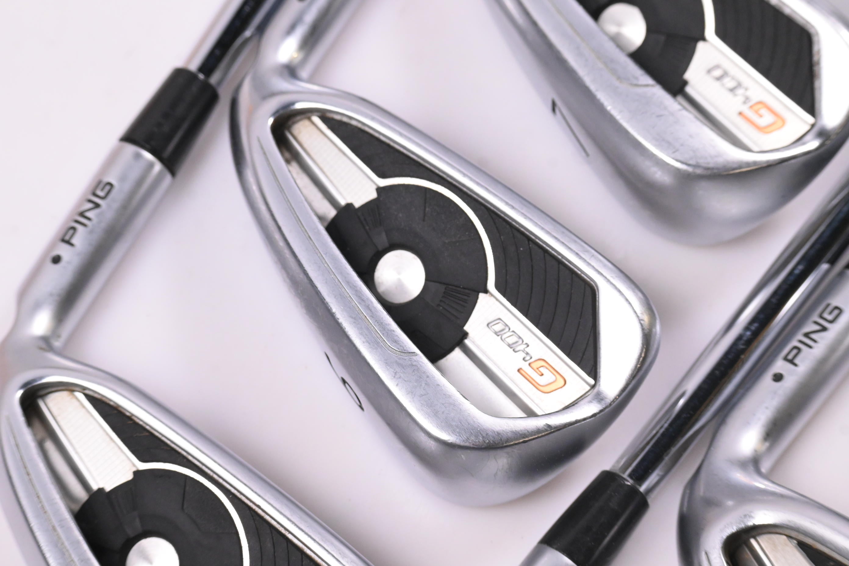 Ping G400 Irons / 5-PW+GW+SW / Black Dot / Stiff Flex Ping AWT 2.0 Shafts