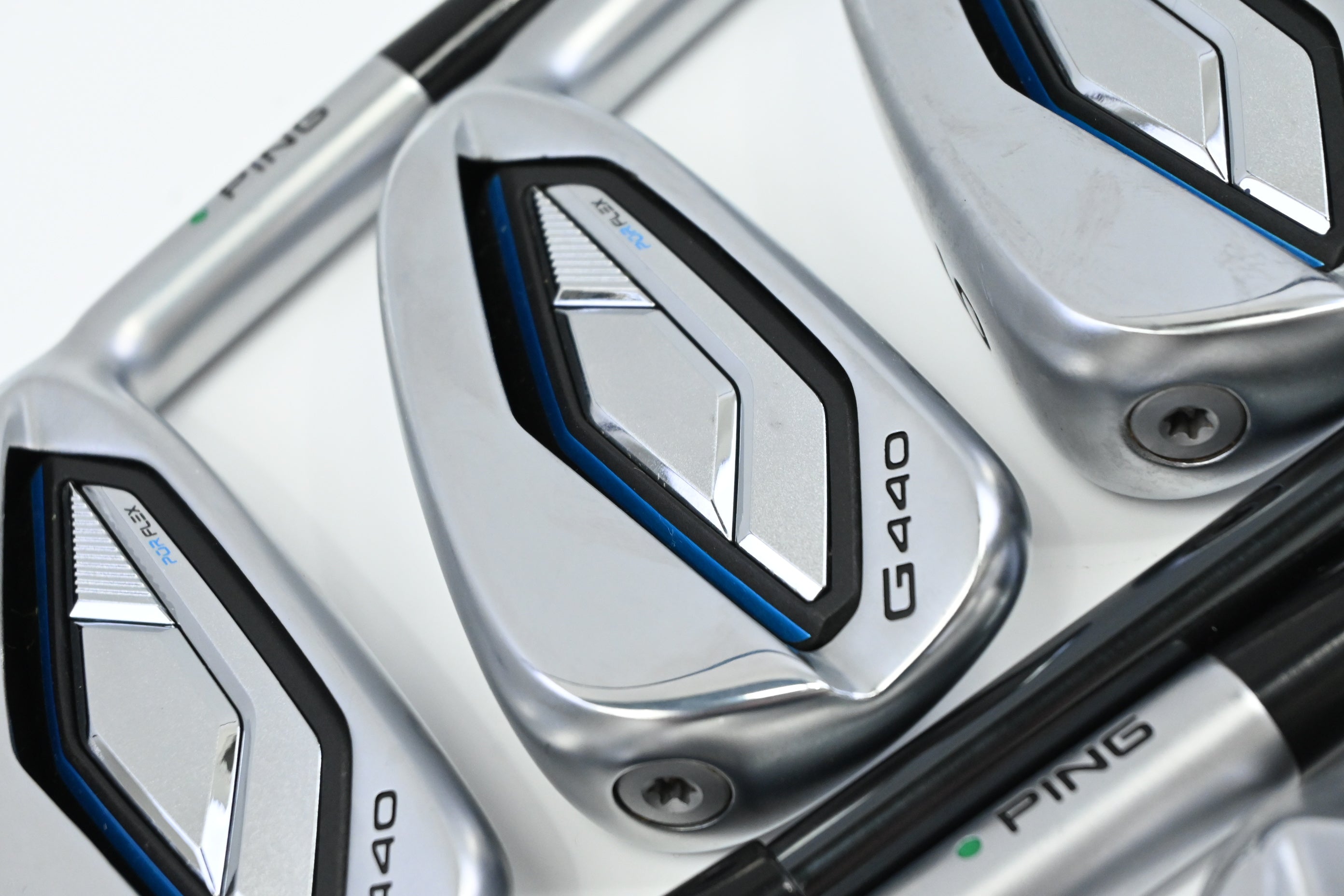 Ping G440 Irons / 4-PW+UW+52° / Green Dot / Regular Flex UST Recoil Dart 75