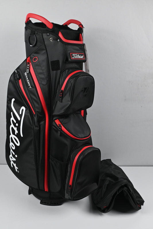 Titleist StaDry Cart Bag / 14-Way Divider / Black & red