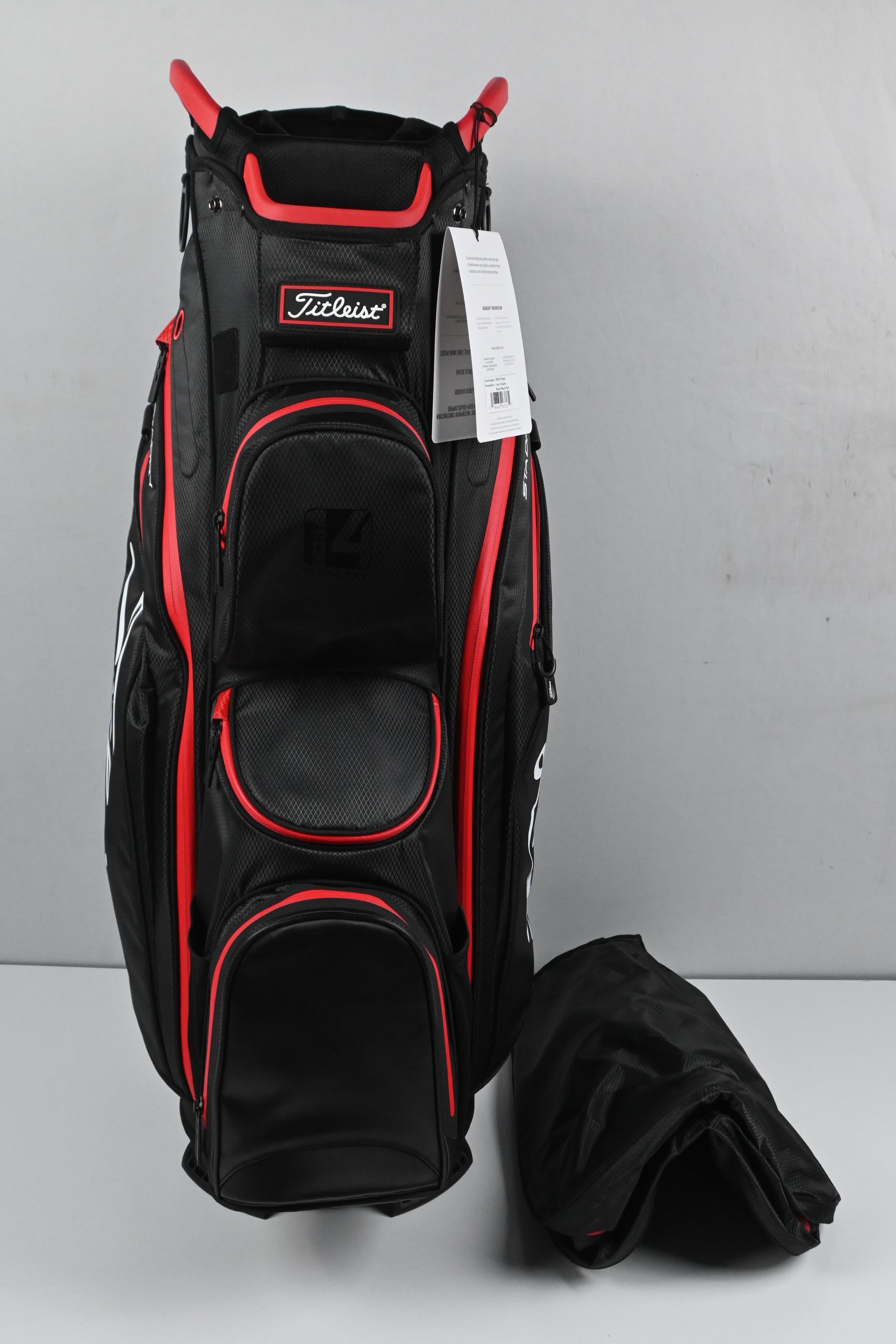 Titleist StaDry Cart Bag / 14-Way Divider / Black & red