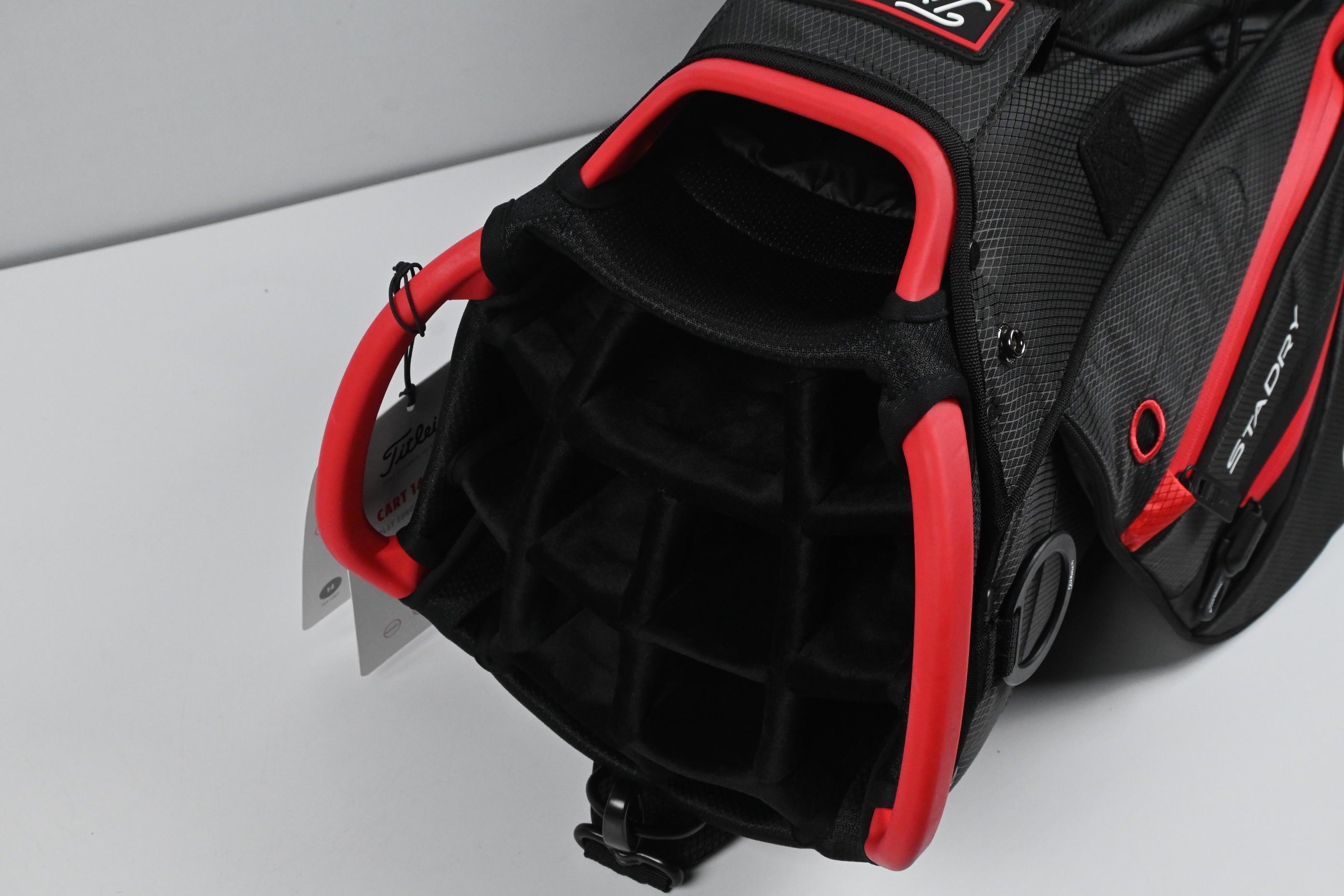 Titleist StaDry Cart Bag / 14-Way Divider / Black & red
