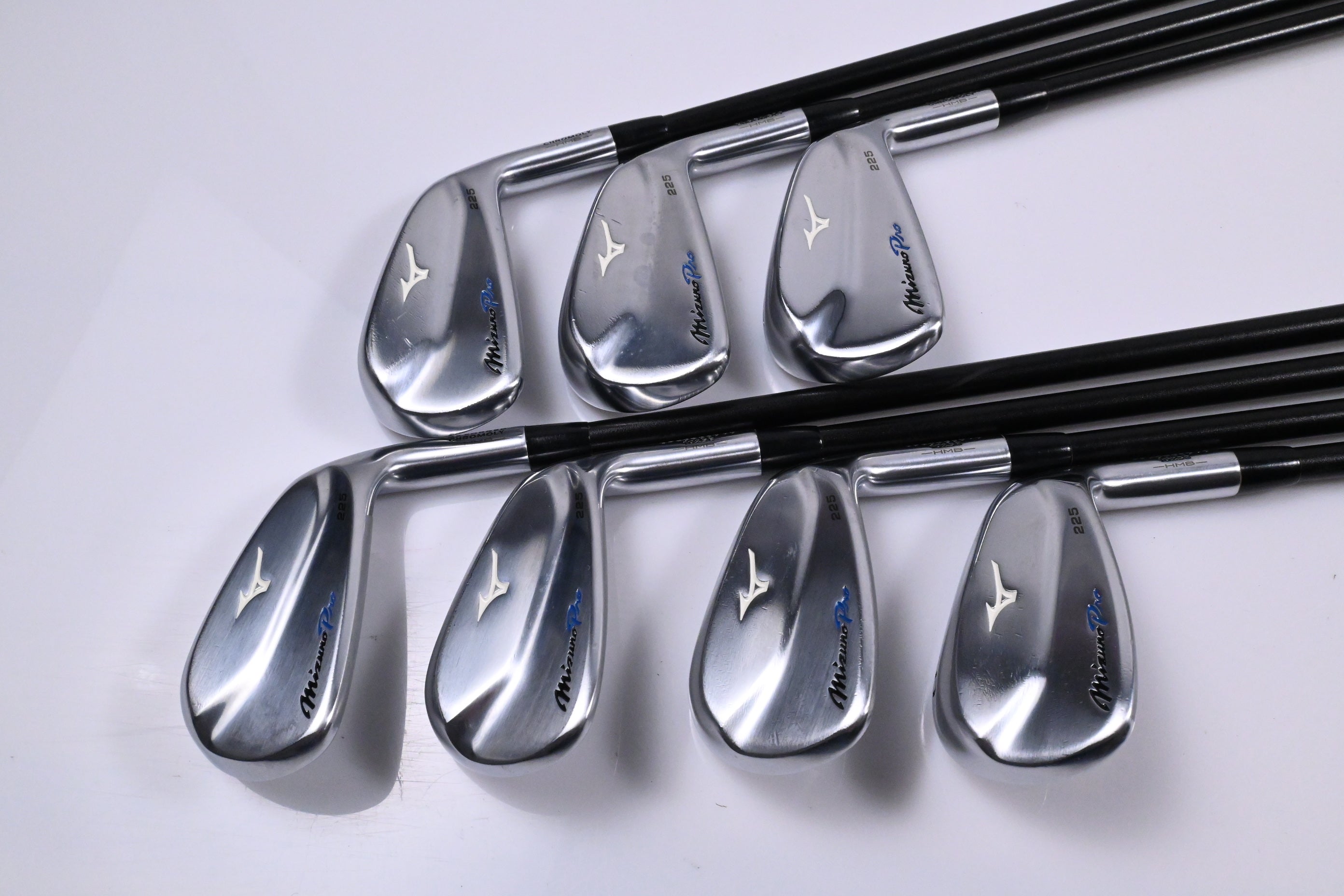 Mizuno Pro 225 Irons / 5-PW+GW / Stiff Flex LA Golf A-Series High 65 Shafts