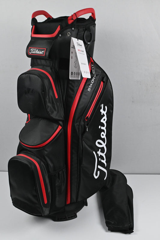 Titleist StaDry Cart Bag / 14-Way Divider / Black & Red