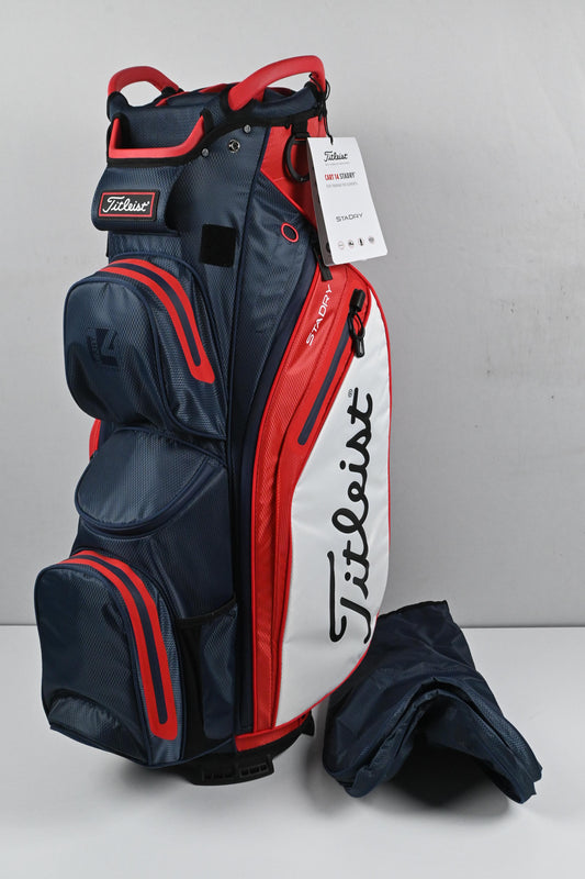 Titleist StaDry Cart Bag / 14-Way Divider / Navy, Red & White