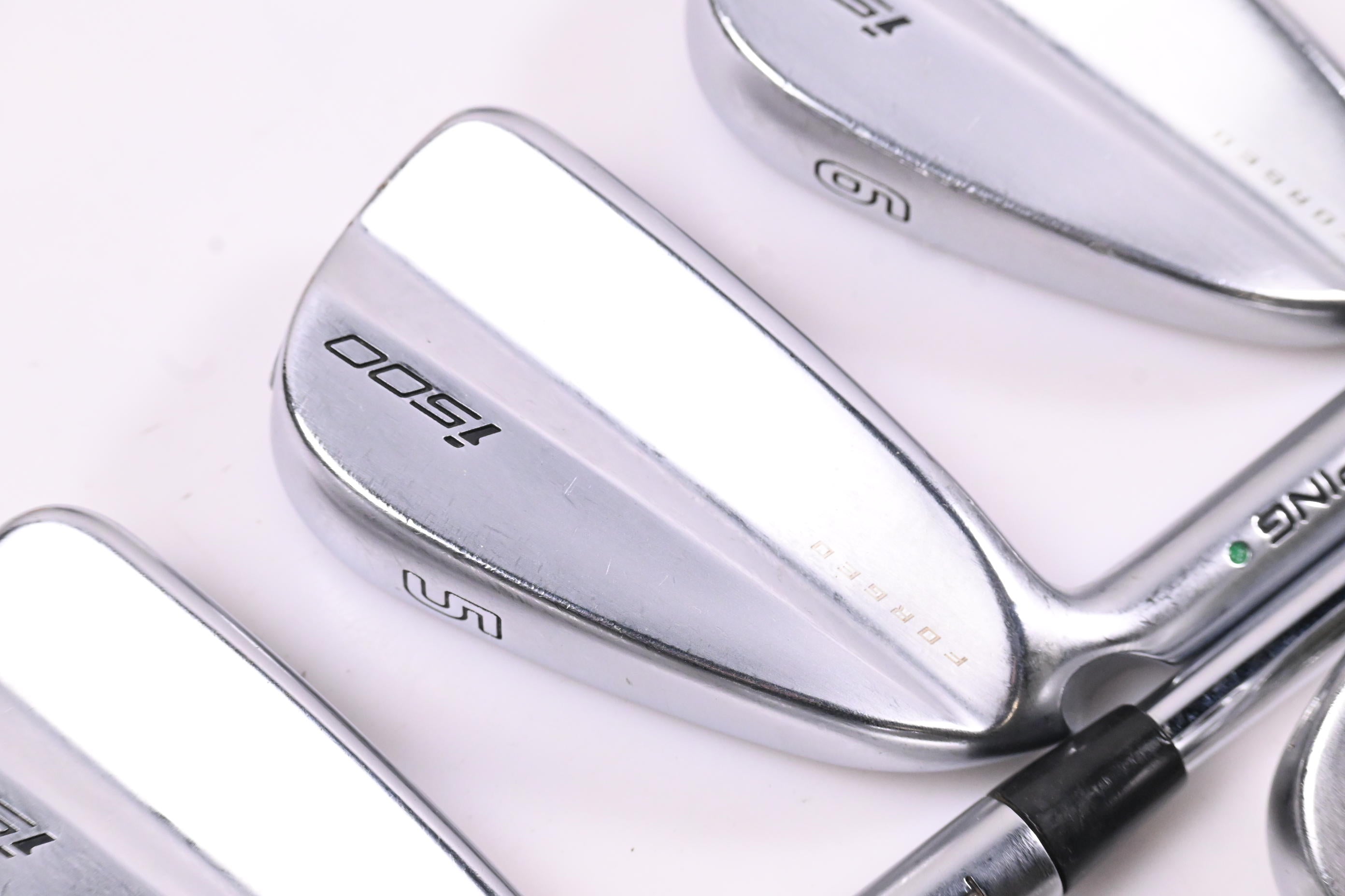 Left Hand Ping i500 Irons / 4-PW / Green Dot / Stiff Flex Dynamic Gold 105 S300