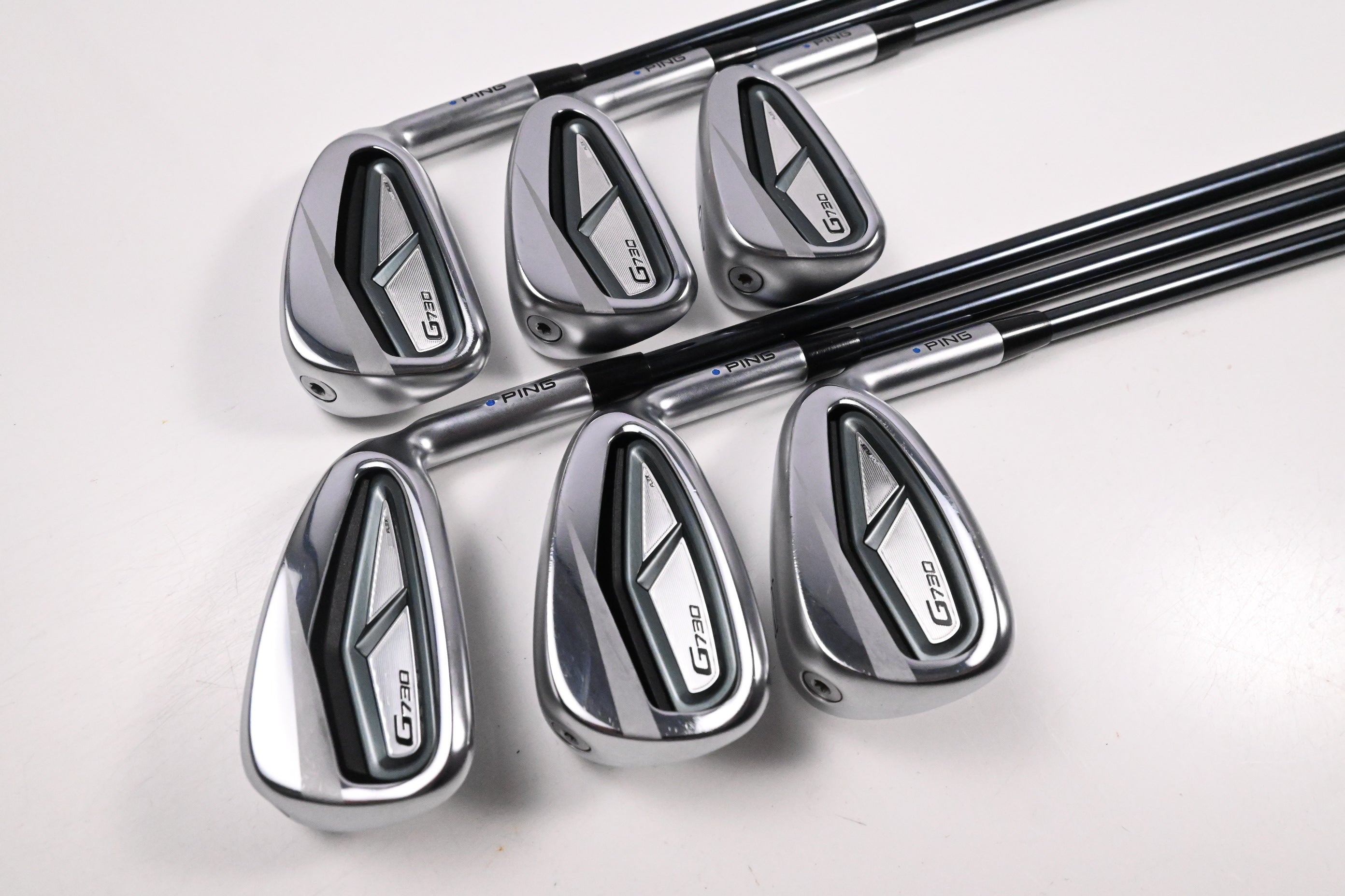 Ping G730 Irons / 5-PW / Blue Dot / Senior Flex UST Mamiya Recoil DART 65 Shafts