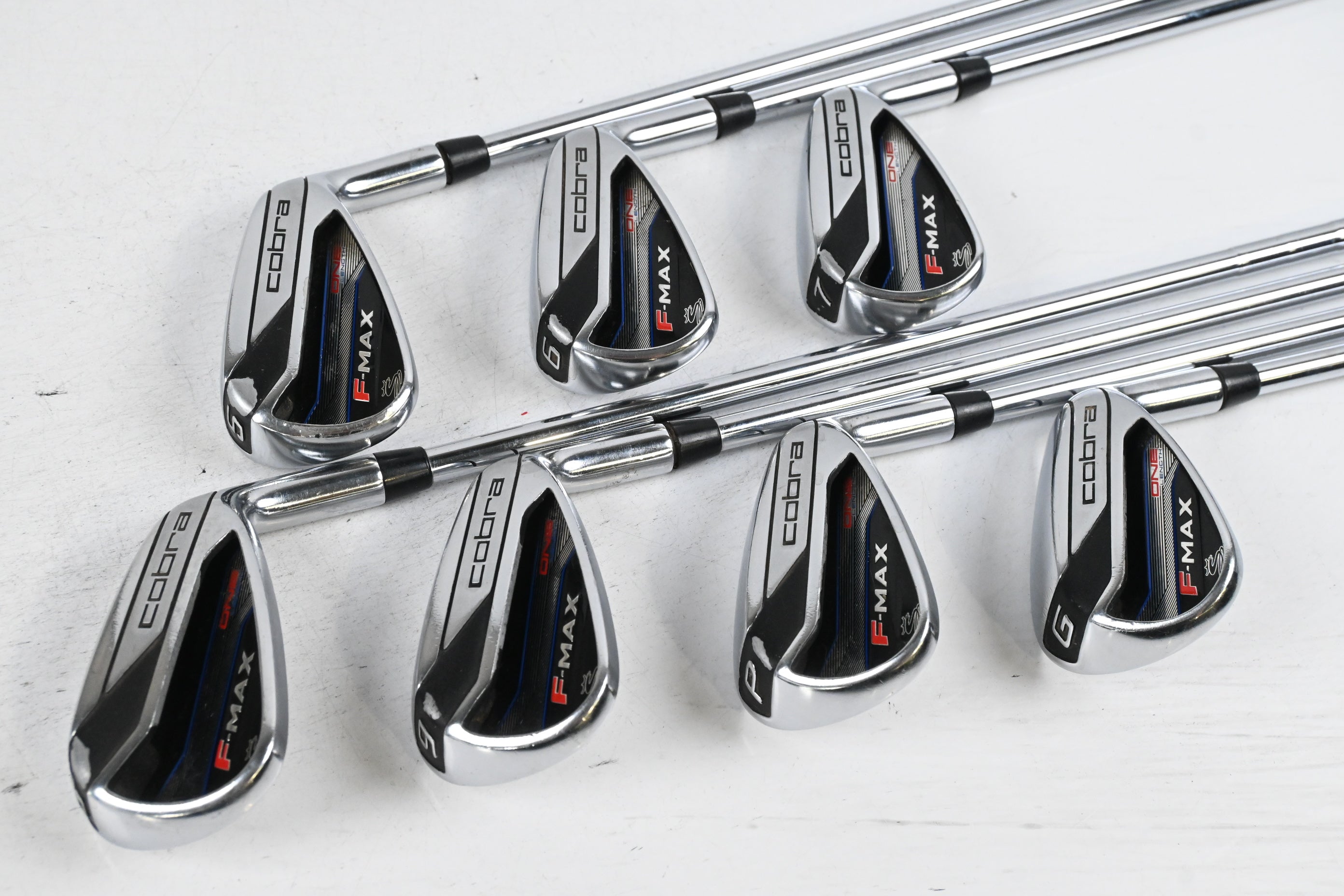 Cobra F-Max One Length Irons / 5-PW+GW / Senior Flex Steel Shafts
