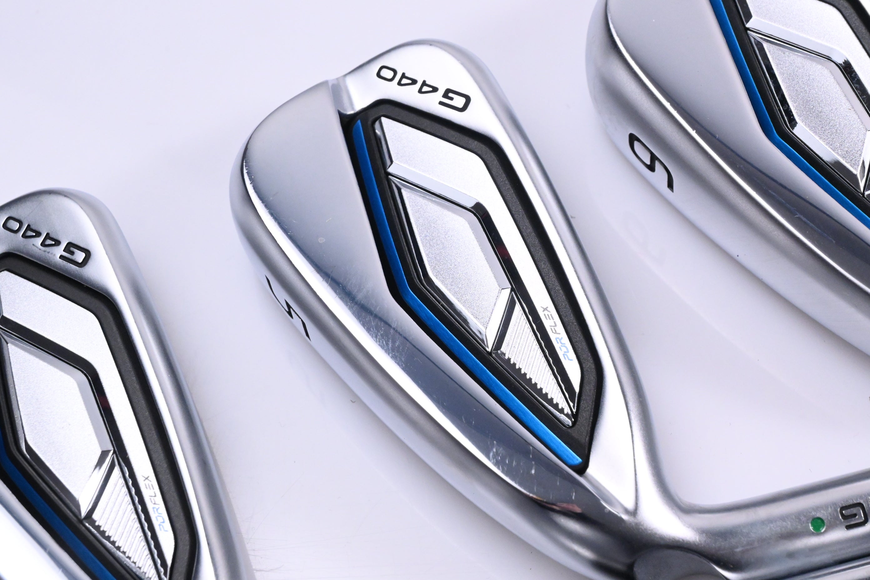 Left Hand Ping G440 Irons / 4-PW+UW+52° / Green Dot / X-Flex KBS Tour 130 Shafts
