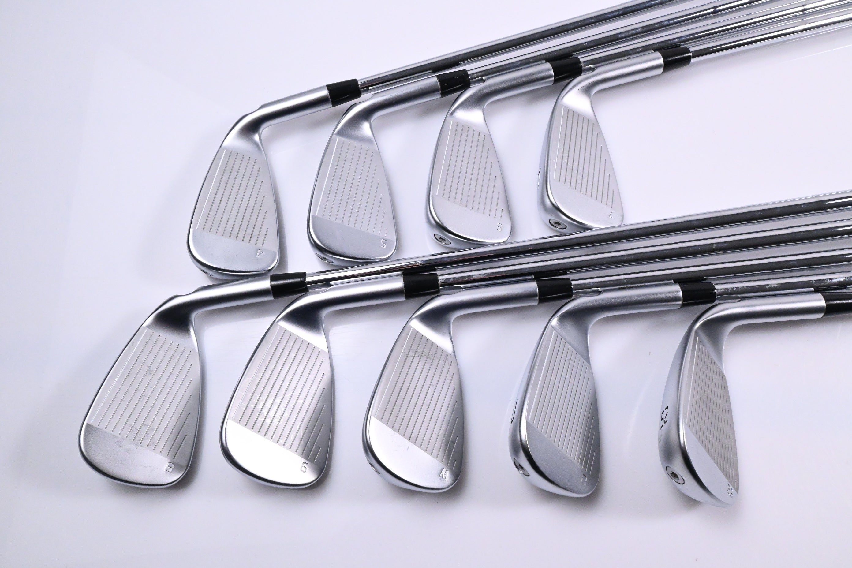 Left Hand Ping G440 Irons / 4-PW+UW+52° / Green Dot / X-Flex KBS Tour 130 Shafts