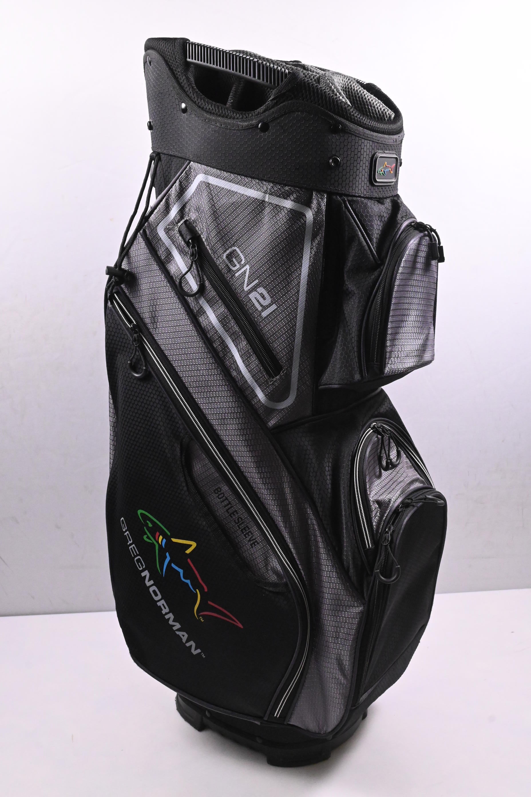 Greg Norman GN21 Cart Bag / 14-Way Divider / Black, Grey