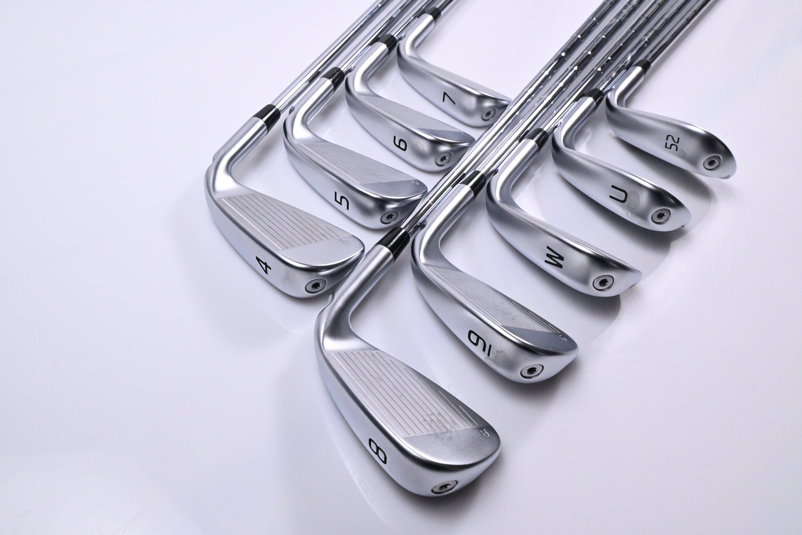 Left Hand Ping G440 Irons / 4-PW+UW+52° / Green Dot / X-Flex KBS Tour 130 Shafts