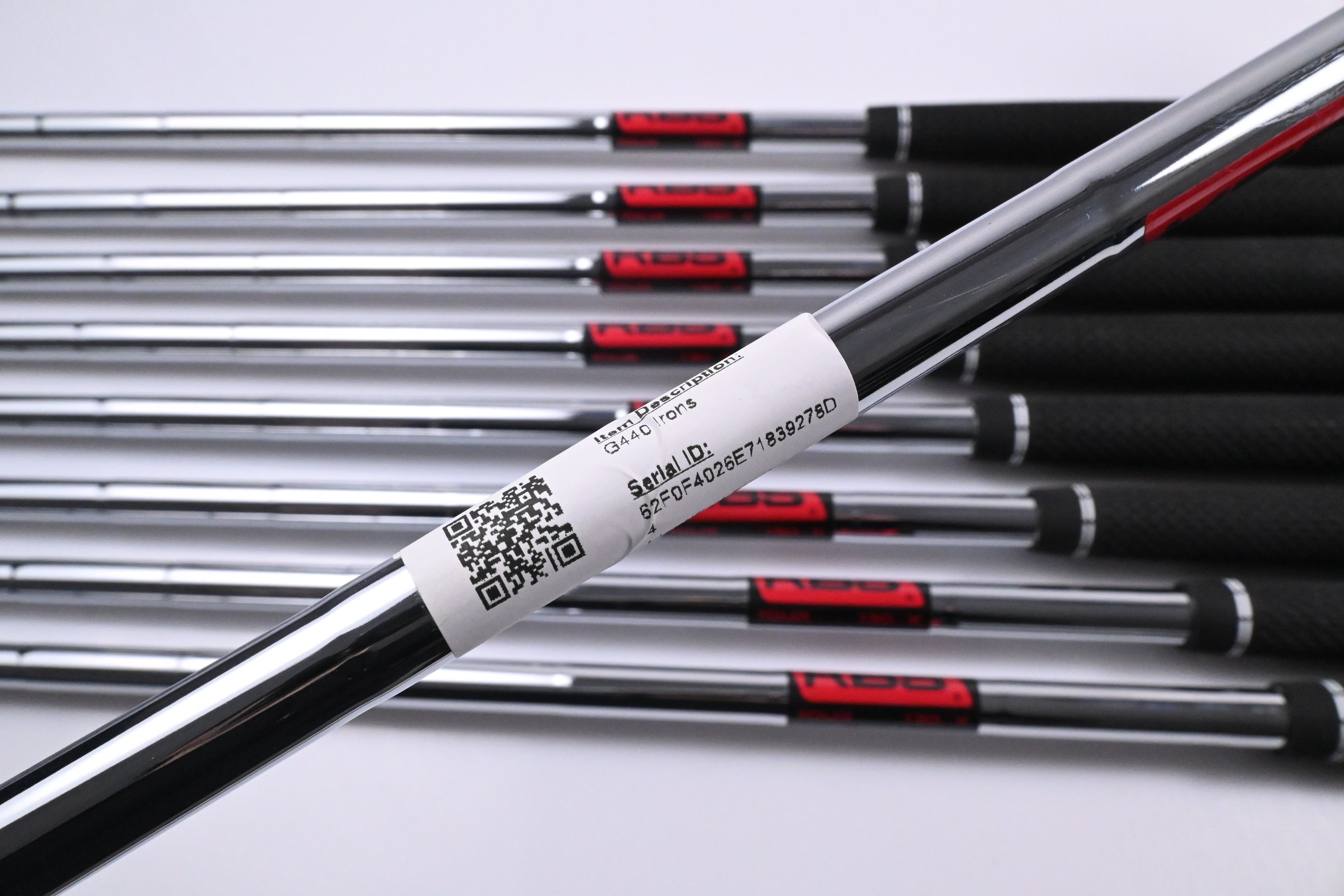 Left Hand Ping G440 Irons / 4-PW+UW+52° / Green Dot / X-Flex KBS Tour 130 Shafts