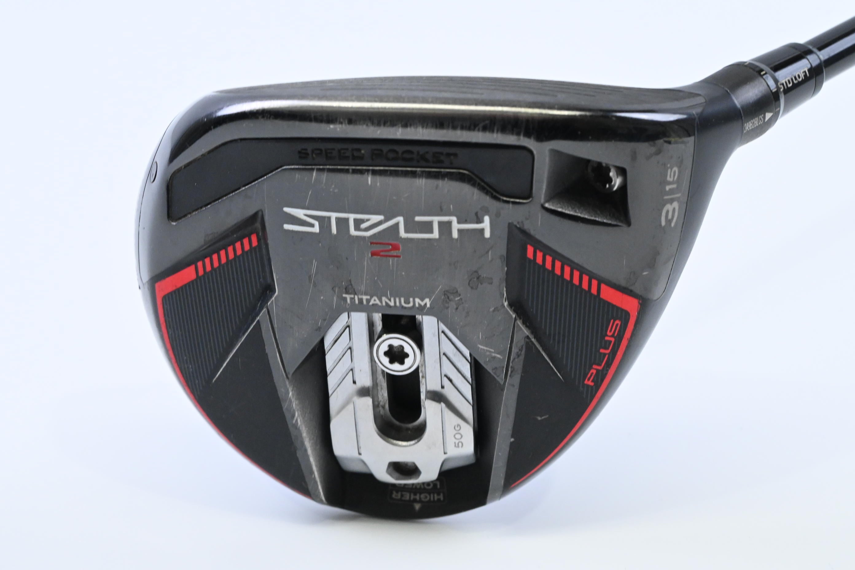 Taylormade Stealth 2 Plus #3 Wood / 15 Degree / Stiff Flex HZRDUS Smoke Red RDX