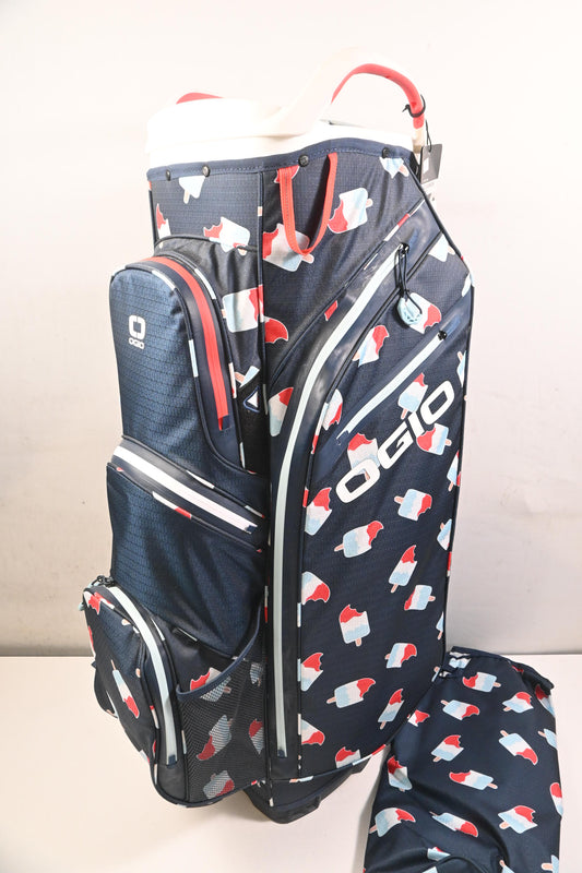 Ogio All Elements Silencer Cart Bag / 15-Way Divider / Navy, White & Red