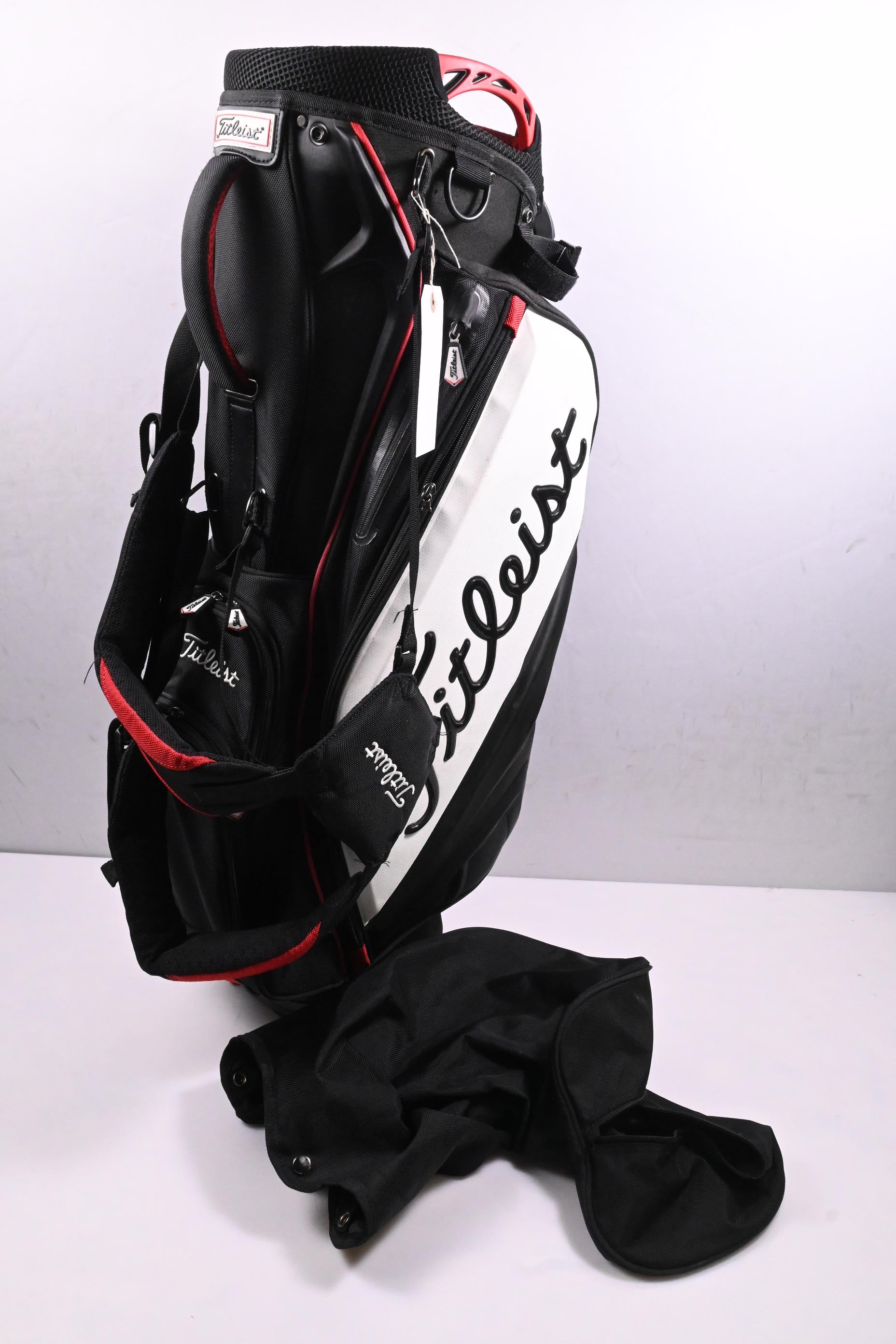 Titleist Premium Stand Bag / 4-Way Divider / Black, White, Red