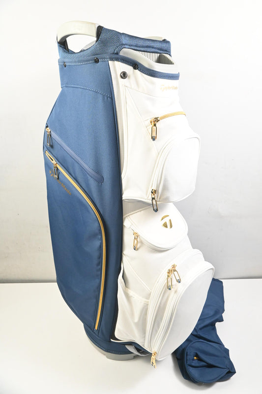 Taylormade Kalea Gold Cart Bag / 15-Way Divider / Navy, White & Gold