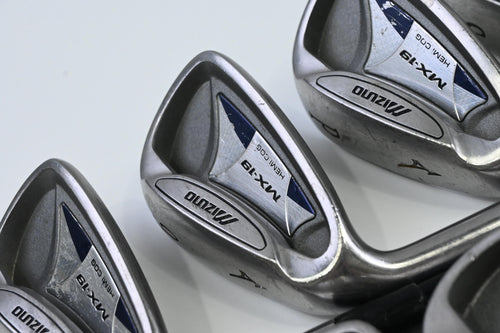 Left Hand Mizuno MX-19 Irons / 3-PW+SW / Regular Flex Mizuno Exsar IS2 Shafts