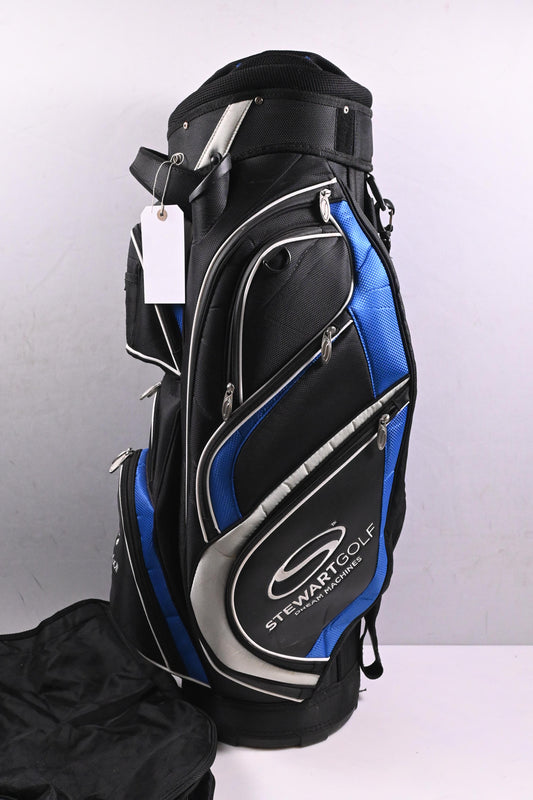 Stewart Golf Cart Bag / 14-Way Divider / Black, Blue