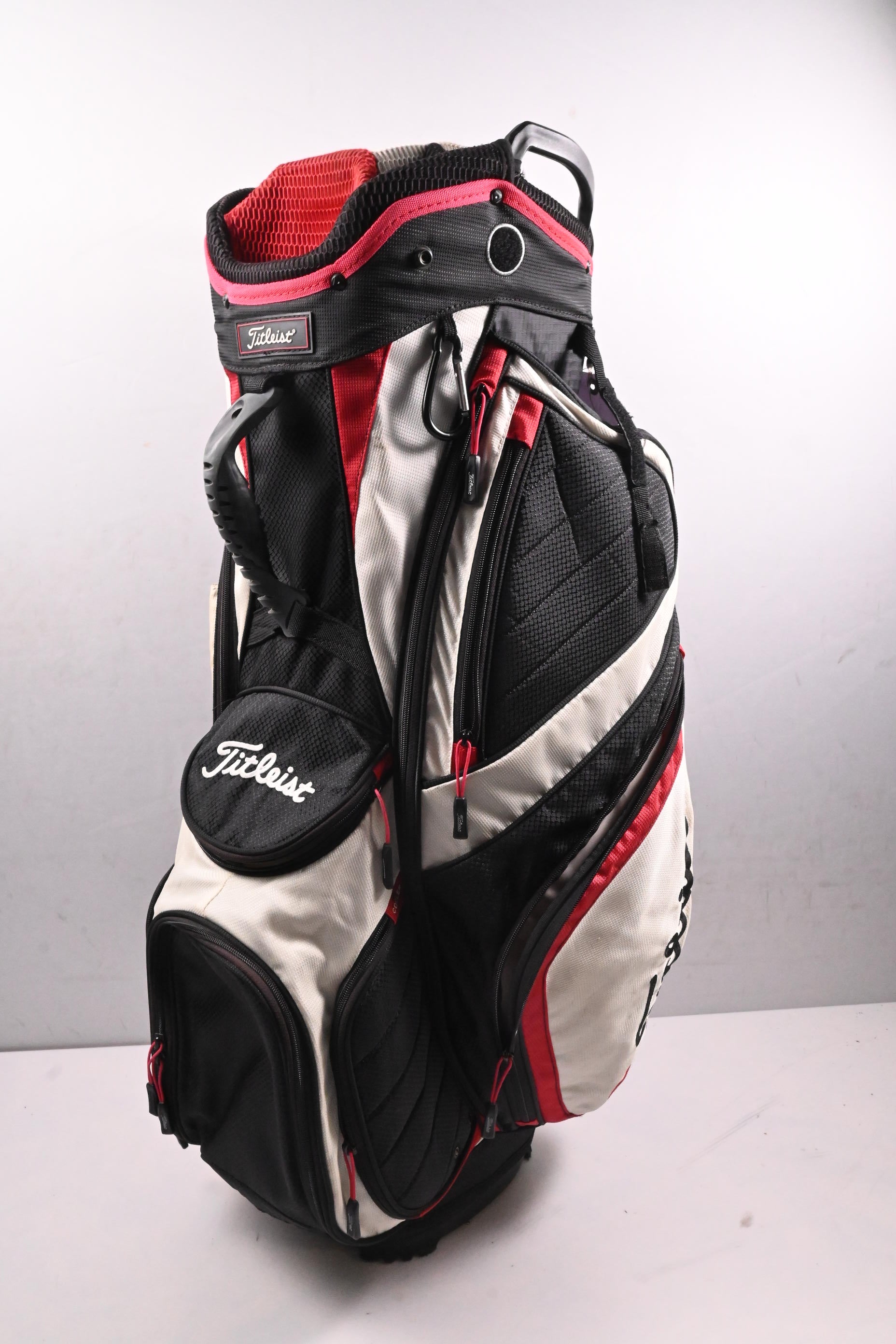 Titleist Cart Bag / 14-Way Divider / Black, White & Red