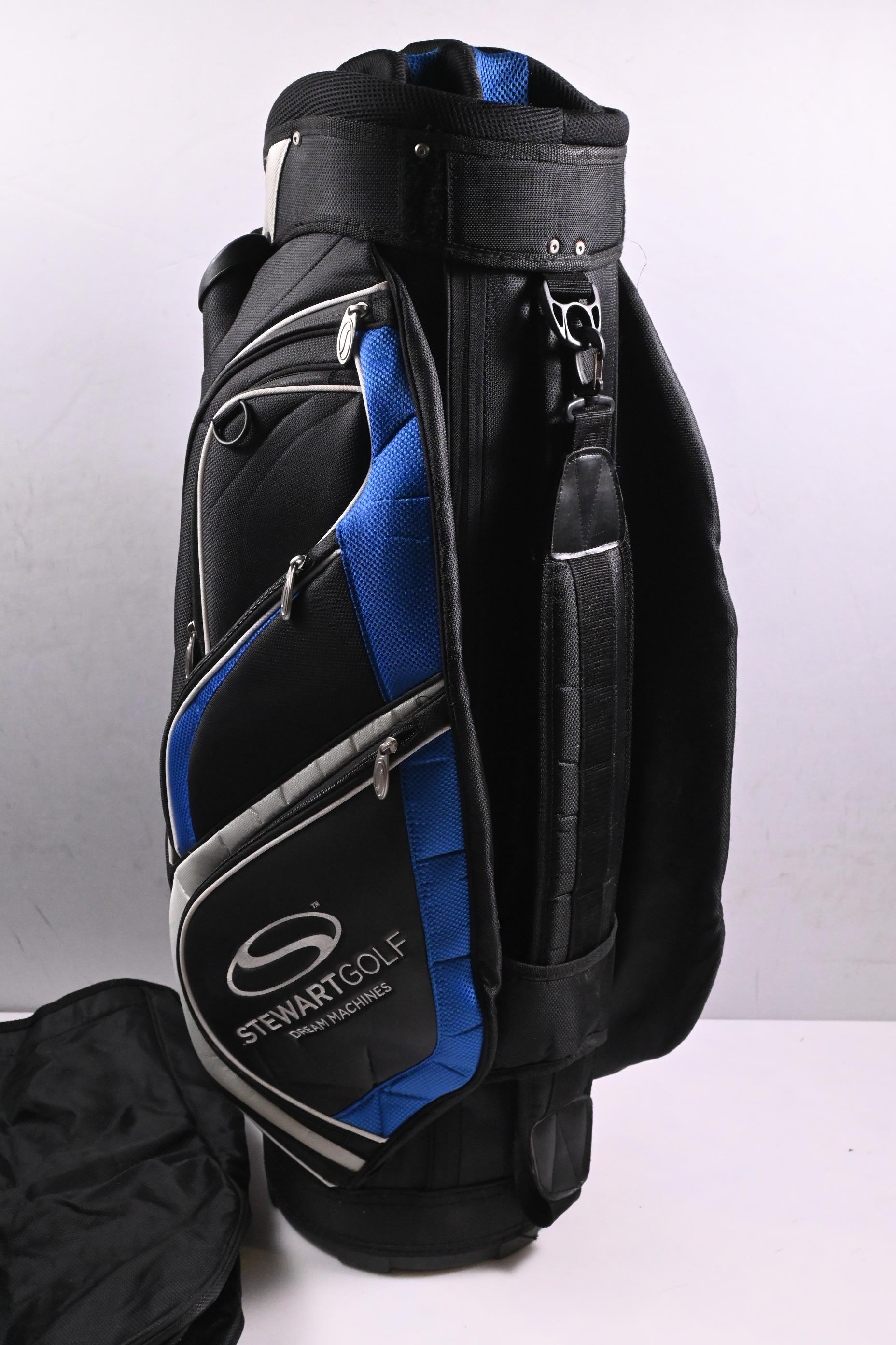 Stewart Golf Cart Bag / 14-Way Divider / Black, Blue