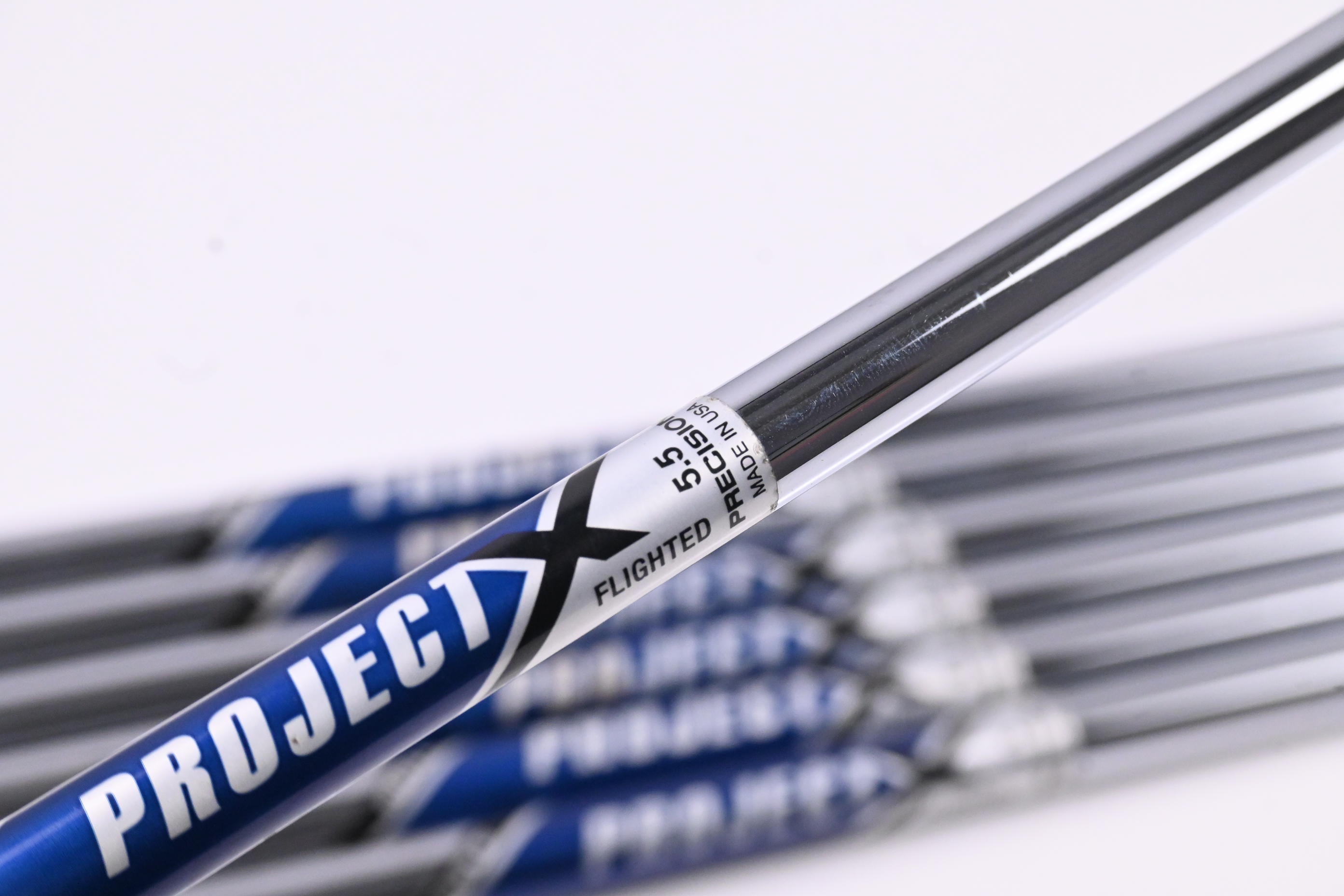 Project X Flighted Iron Shafts / Regular Plus Flex / Set Of 7 / .355" Tip