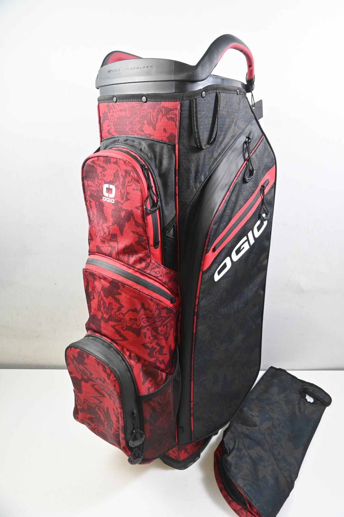 Ogio All Elements Silencer Cart Bag / 15-Way Divider / Red, Black