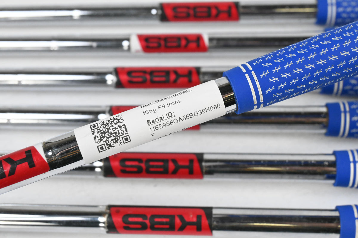 Cobra King F9 One Length Irons / 5-PW+GW / Regular Flex KBS Tour 90 Shafts