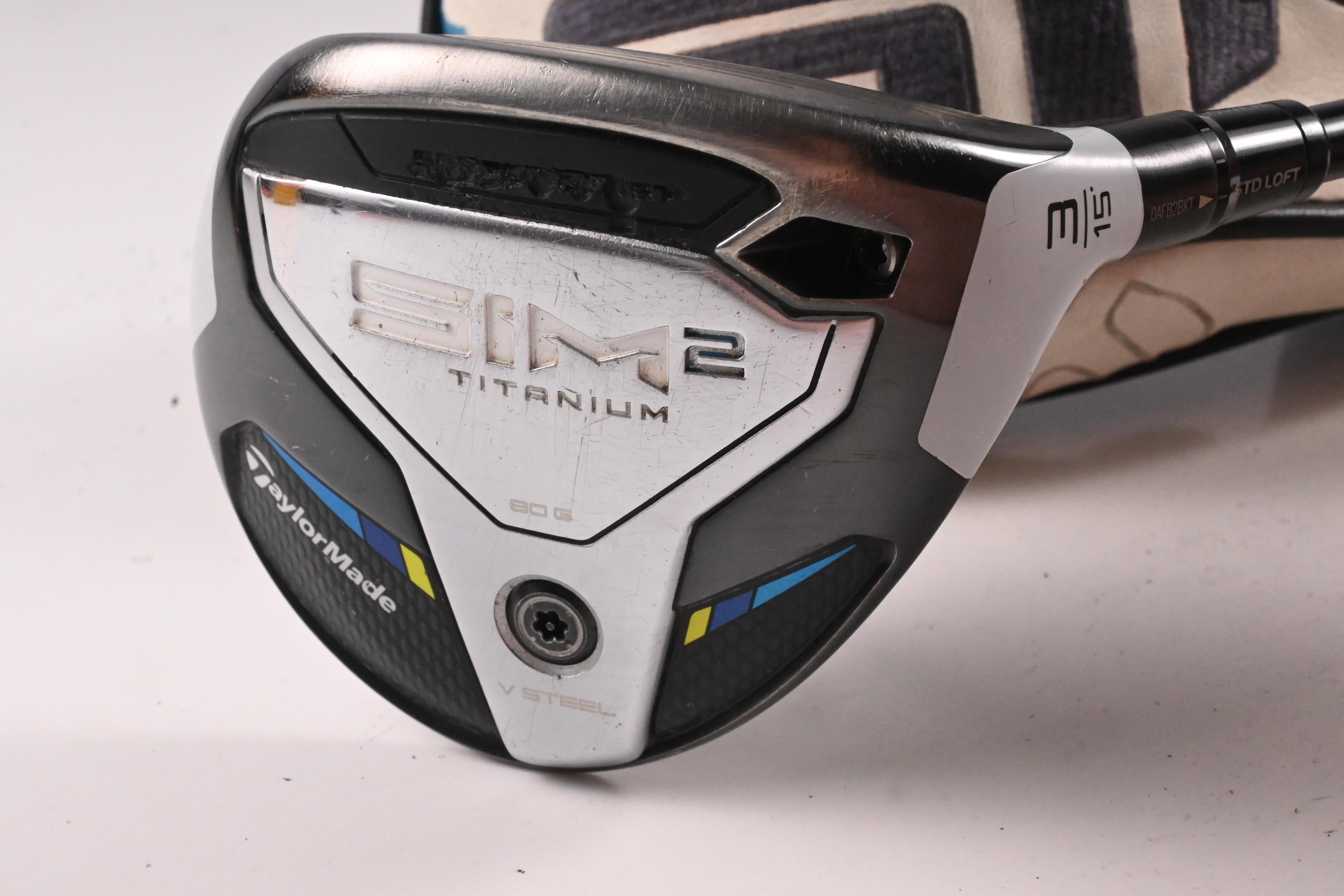 Taylormade SIM2 Ti #3 Wood / 15 Degree / Stiff Flex Tensei AV Raw Blue 65 Shaft