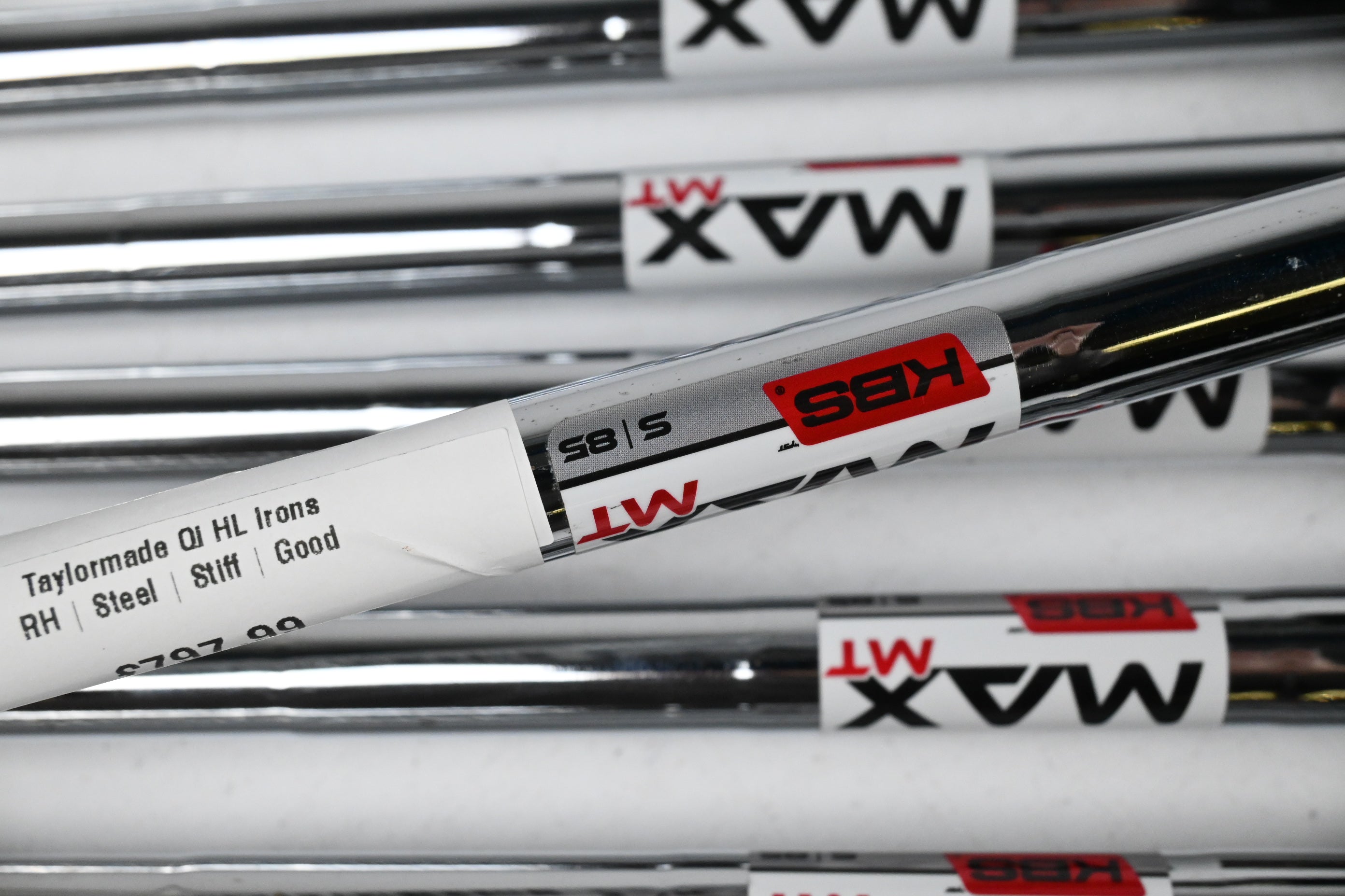 Taylormade Qi HL Irons / 5-PW+GW+SW / Stiff Flex KBS MAX MT 85 Shaft