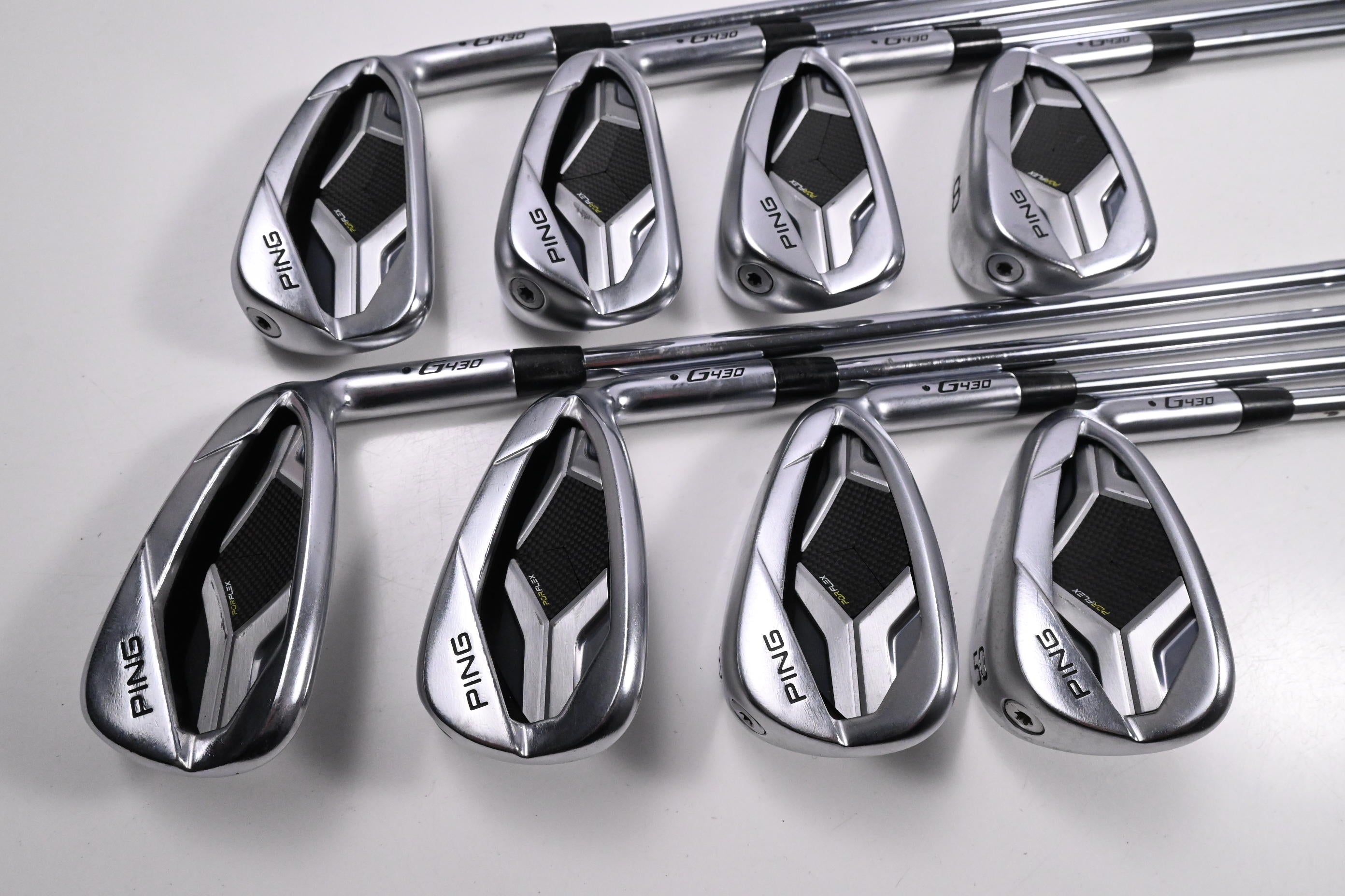 Ping G430 Irons / 5-PW+45°+50° / Black Dot / Regular Flex Elevate MPH 95 Shafts