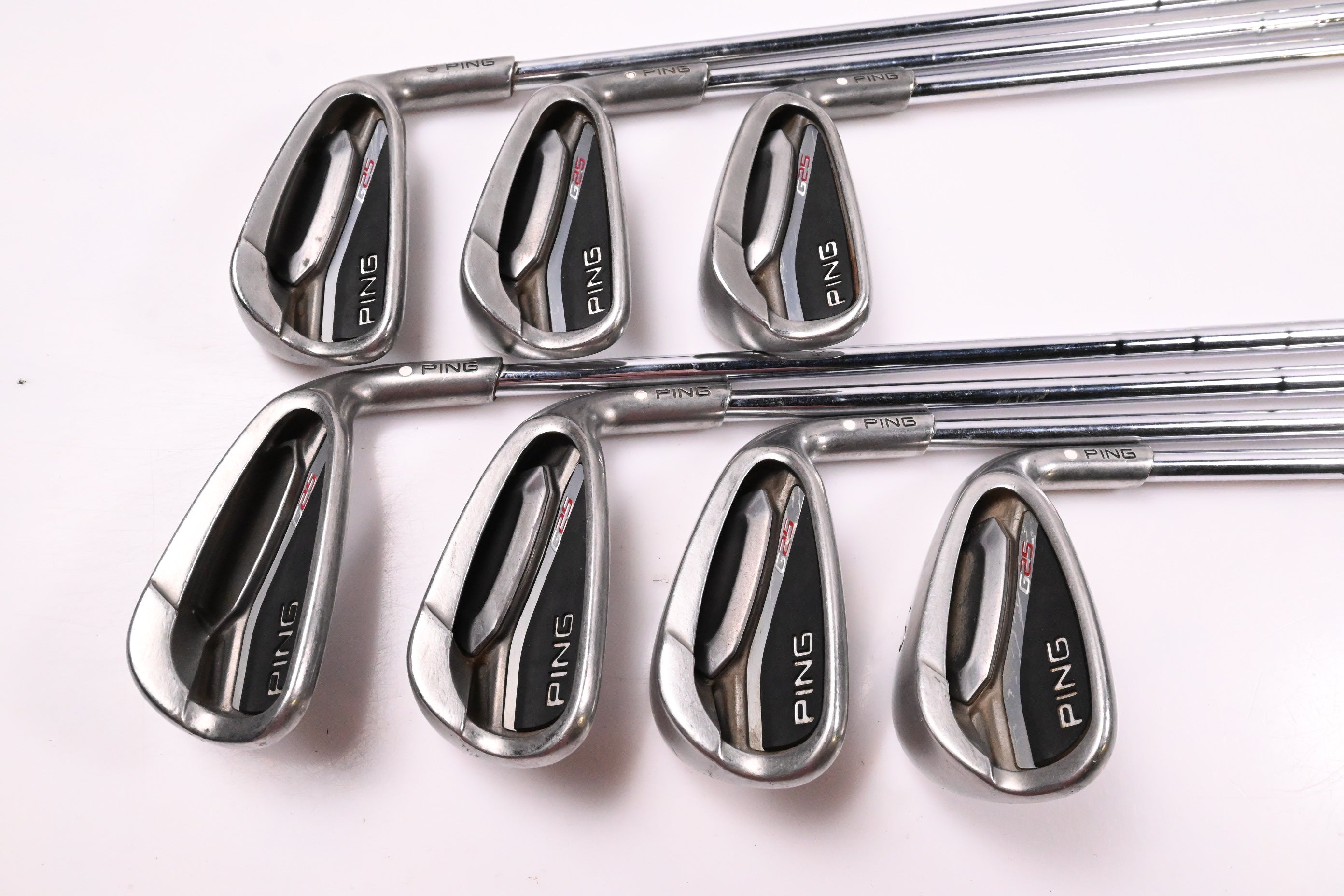 Ping G25 Irons / 4-PW / White Dot / Regular Flex Ping CFS Shafts