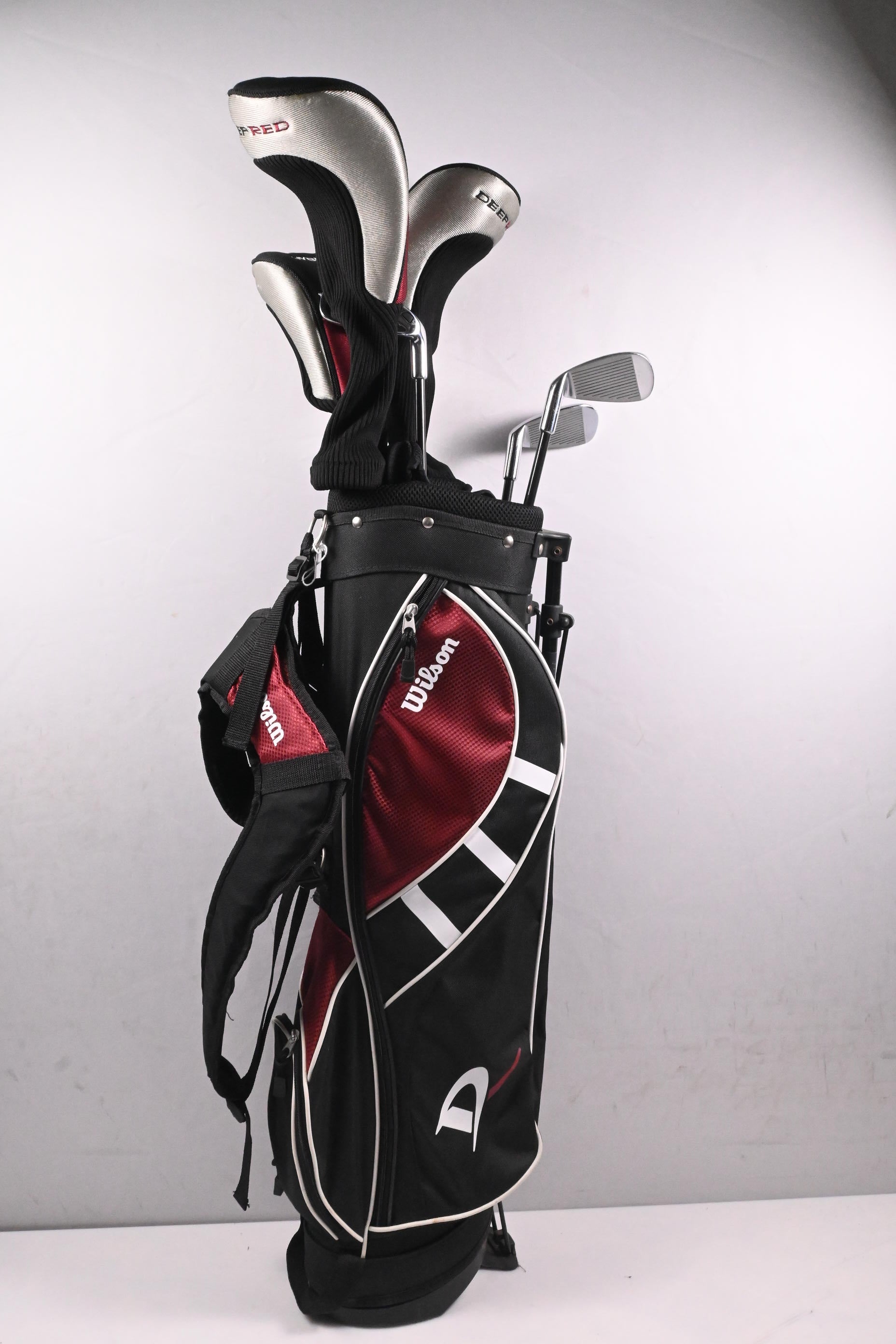 Junior Wilson Deep Red Package Set / Woods, Irons, Bag