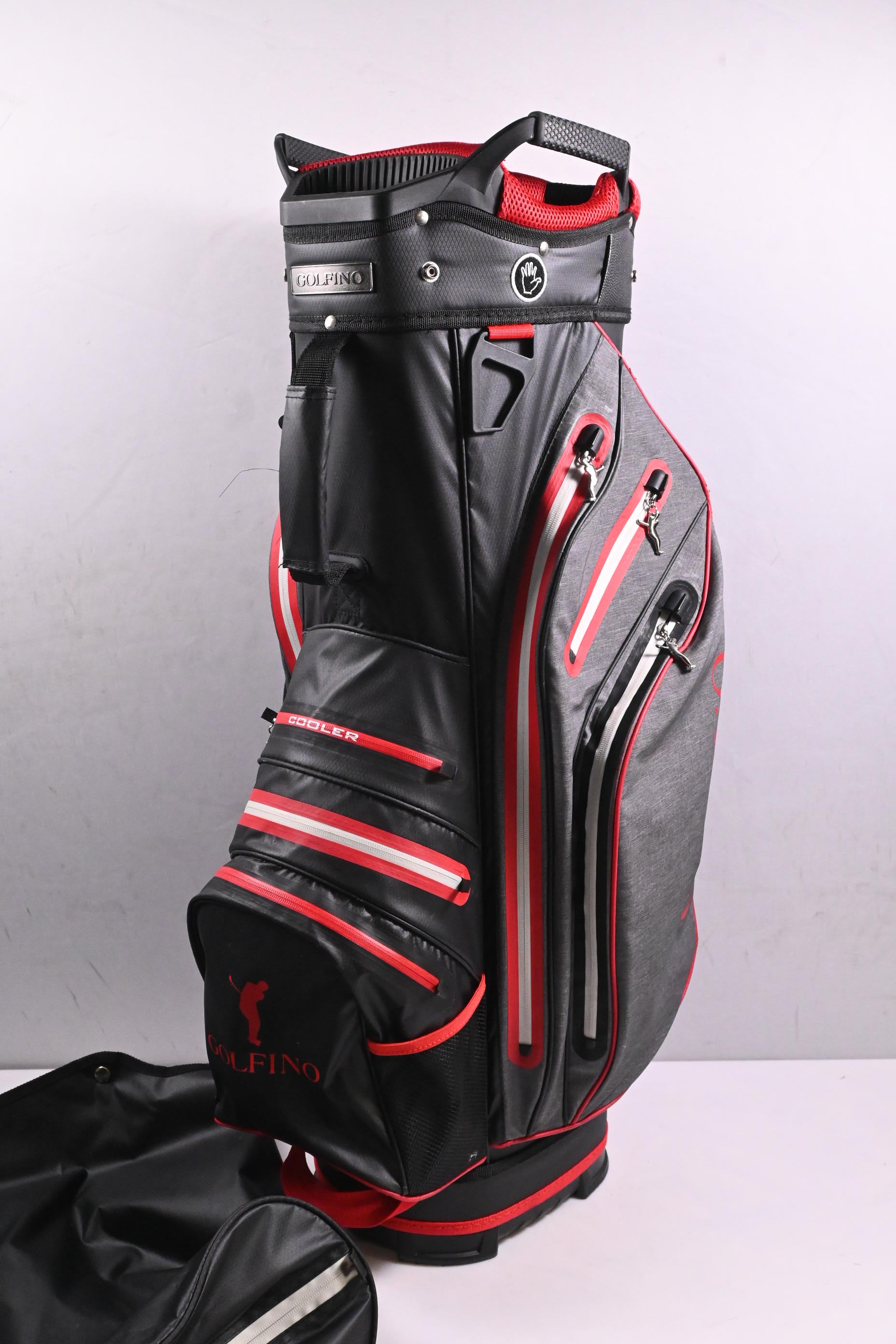Golfino Cart Bag / 14-Way Divider / Black, Grey, Red