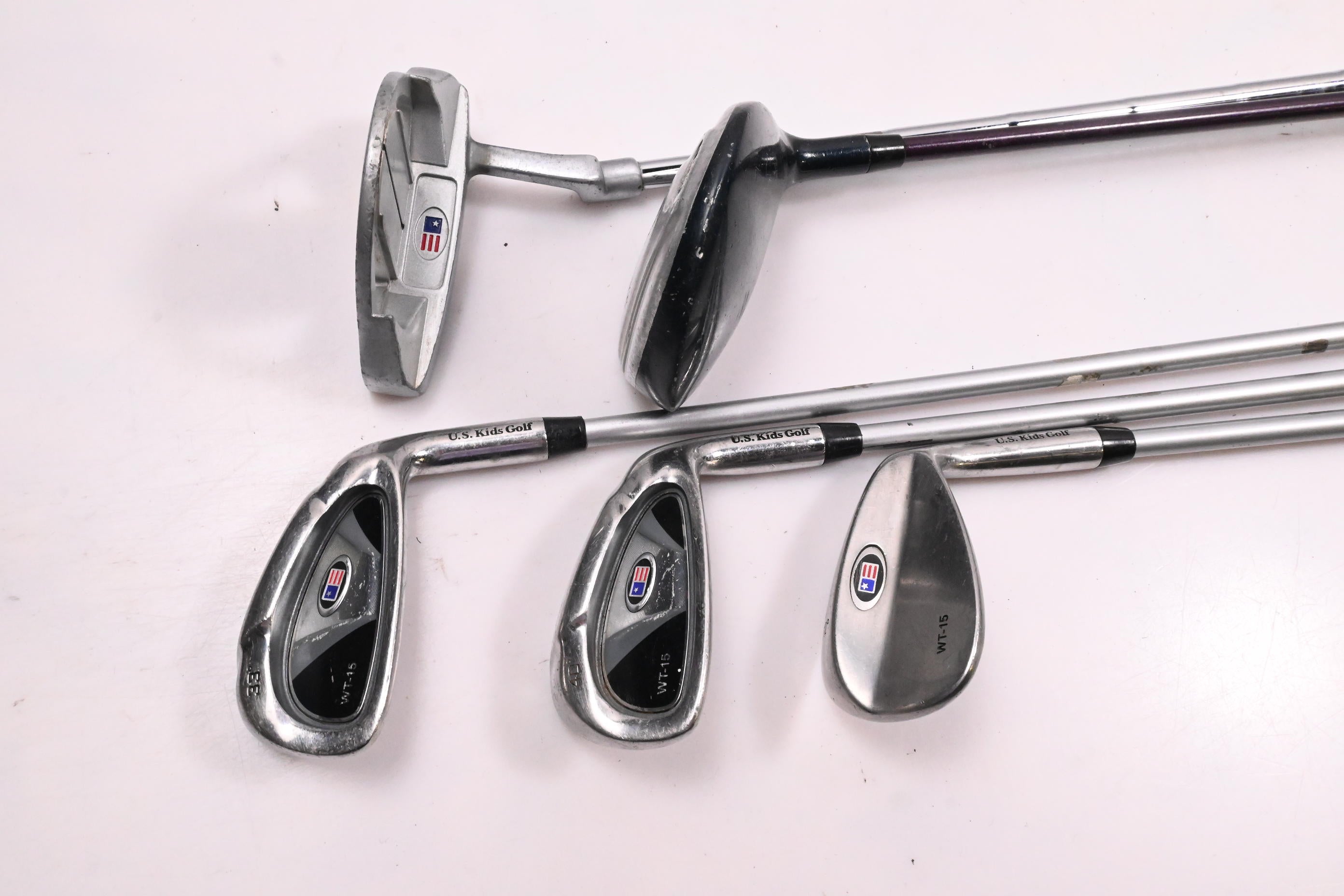 Junior US Kids WT-15 Package Set / Woods, Irons, Putter, Bag