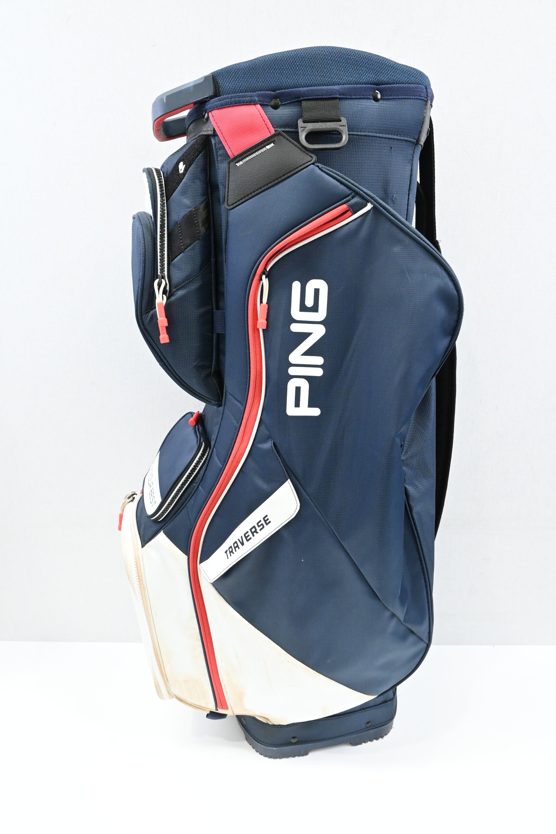 Ping Traverse Cart Bag / 14-Way / Navy, White, Red