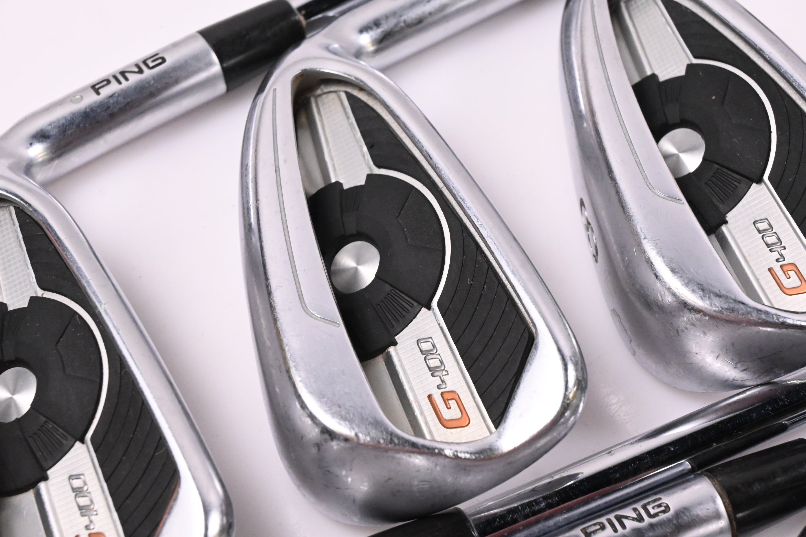 Ping G400 Irons / 6-PW+GW+SW / Silver Dot / Stiff Flex Ping AWT 2.0 Shafts
