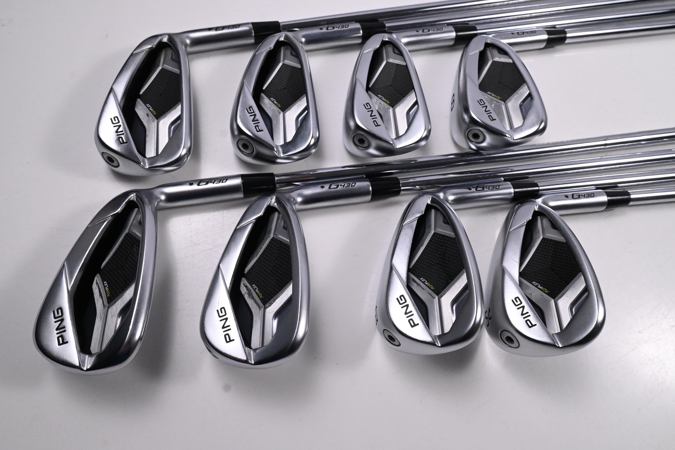 Ping G430 Irons / 5-PW+50°+54° / Black Dot / Regular Flex Ping AWT 2.0 Shafts