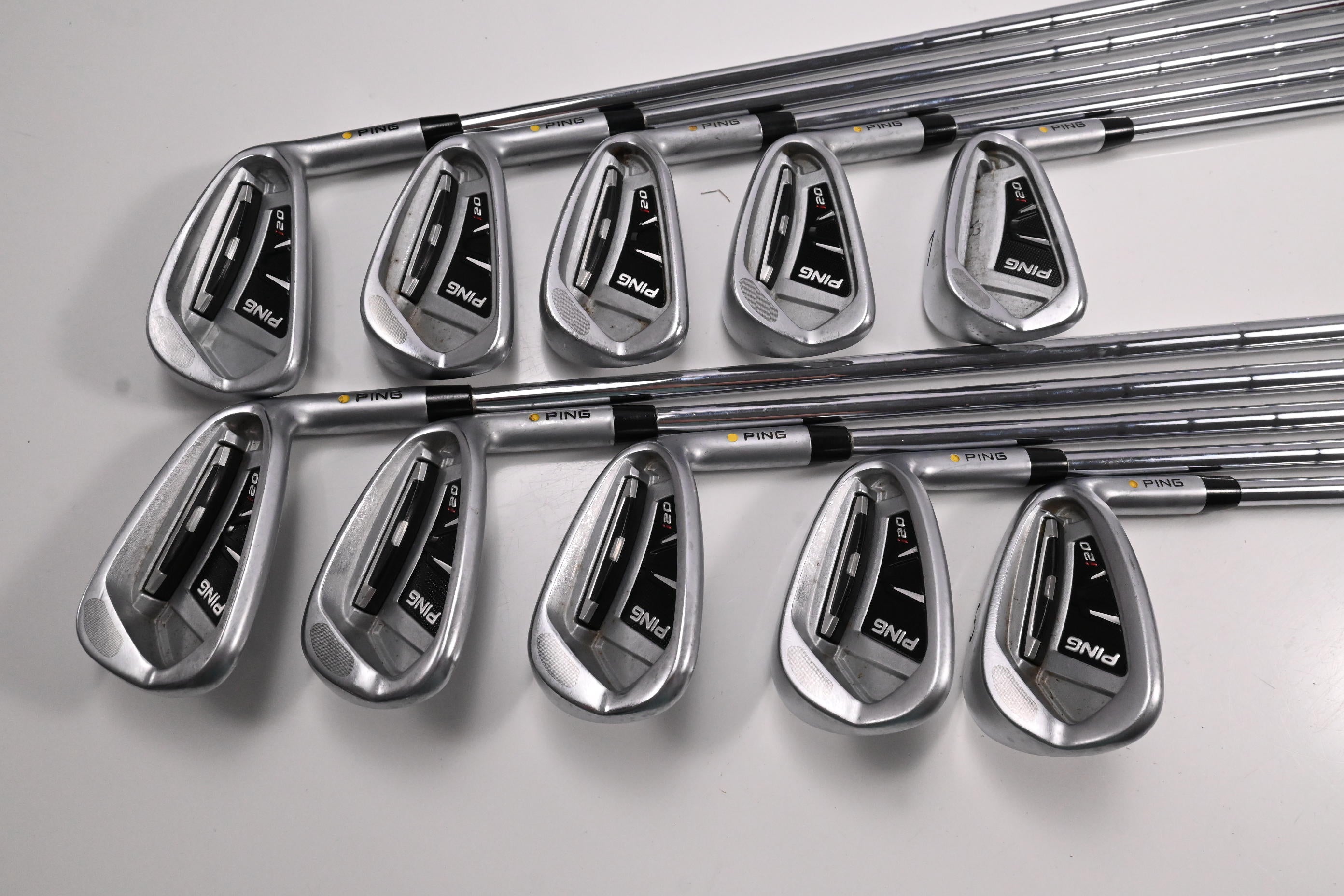 Ping i20 Irons / 3-PW+GW+SW / Yellow Dot / Stiff Flex Ping CFS Shafts