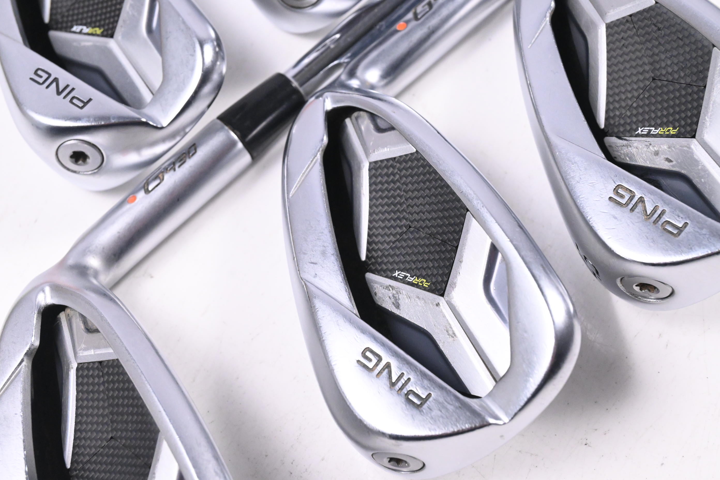 Ping G430 Irons / 6-PW / Orange Dot / Regular Flex Ping AWT 2.0 Shafts