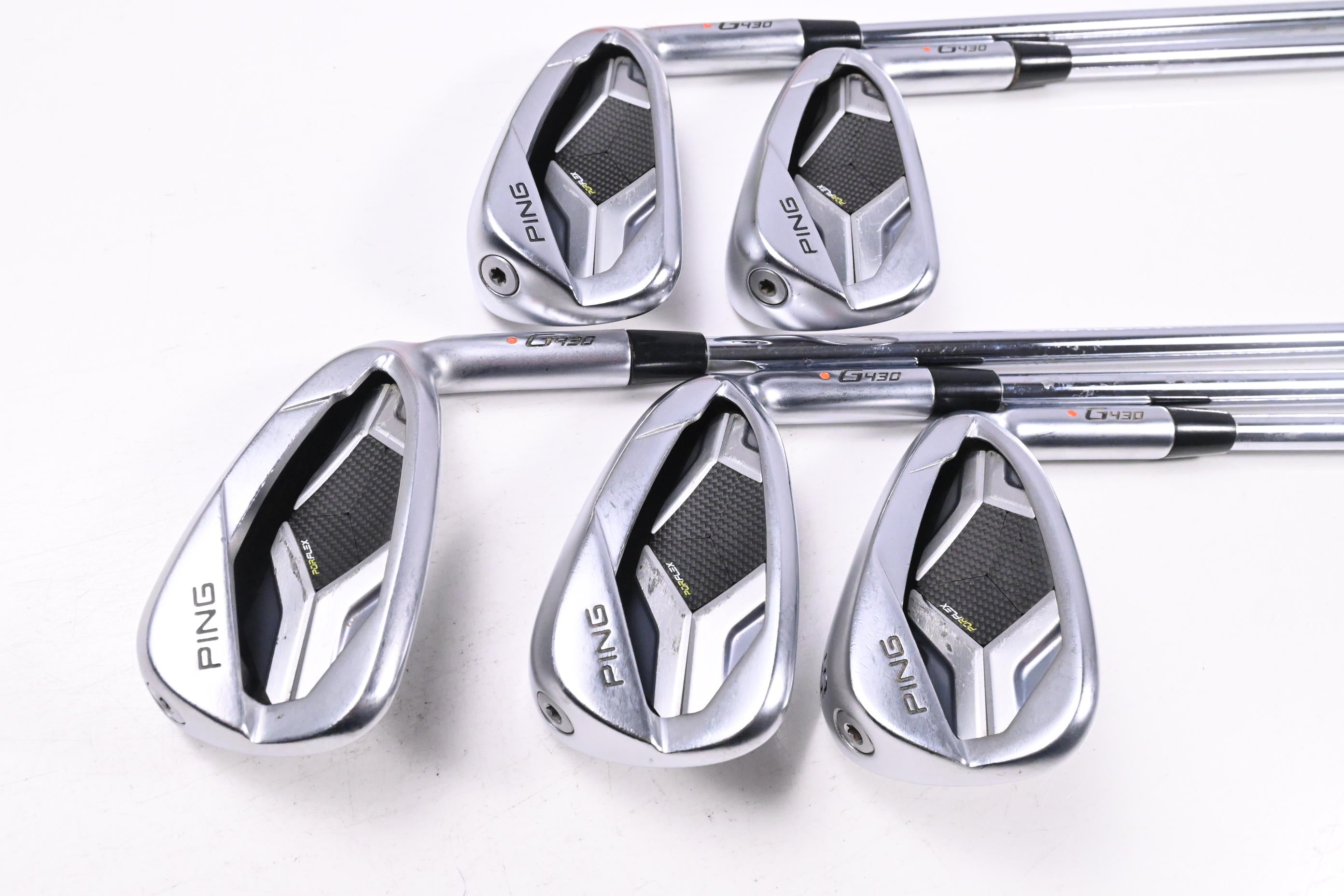 Ping G430 Irons / 6-PW / Orange Dot / Regular Flex Ping AWT 2.0 Shafts