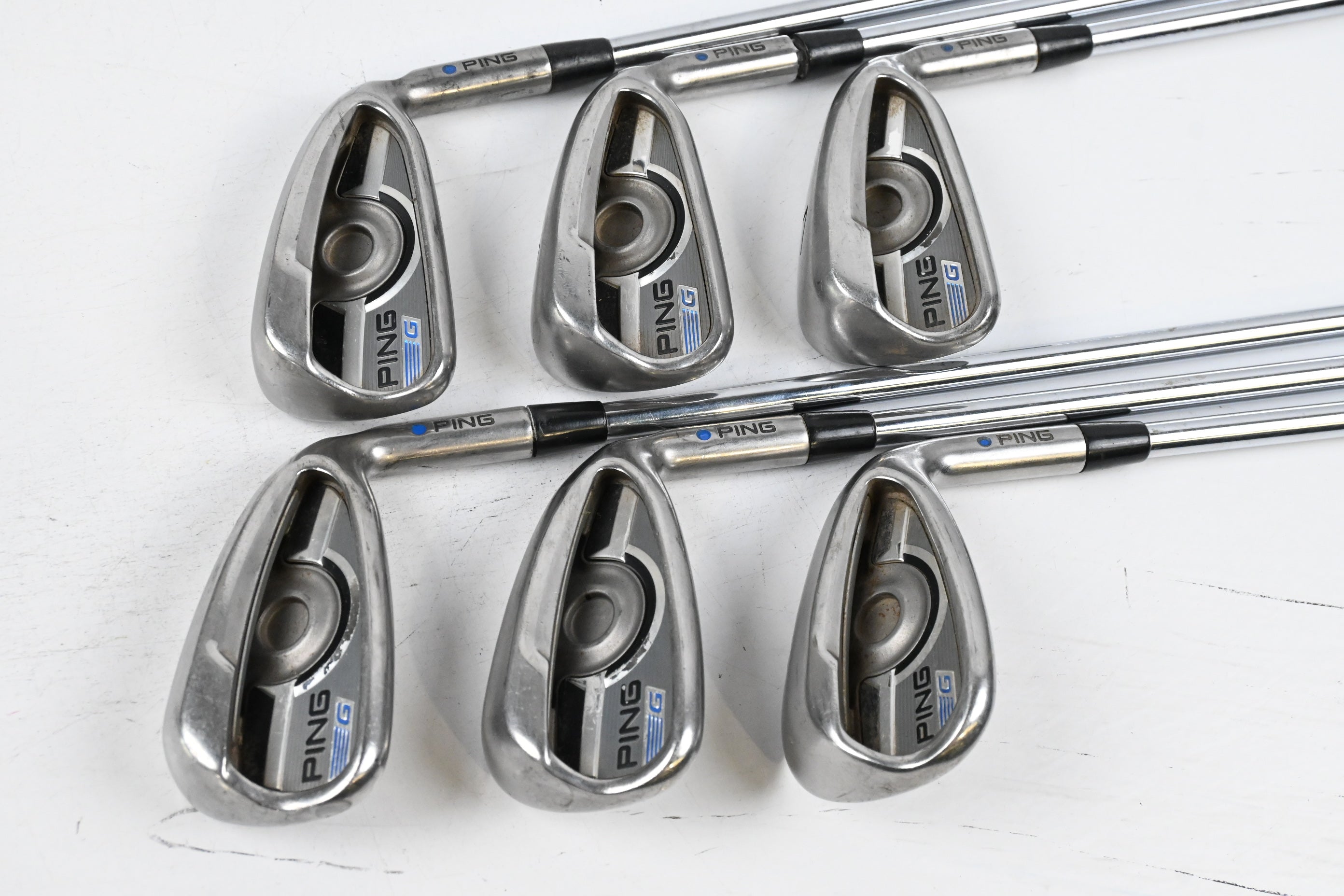 Ping G Series Irons / 5-9i+SW / Blue Dot / Regular Flex Ping AWT 2.0 Shafts