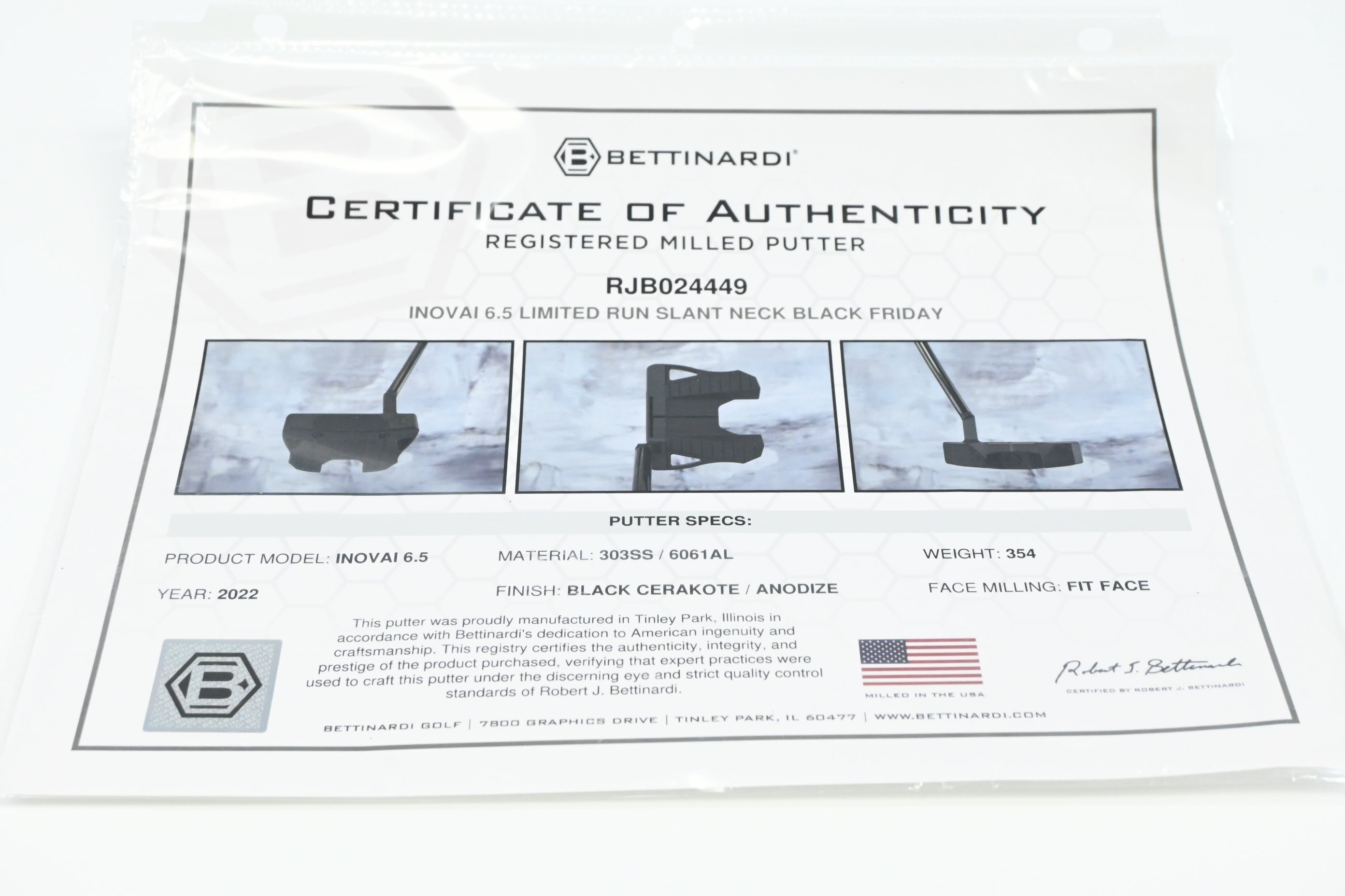 Bettinardi Blackout Innovai 2022 6.5 Slant Limited Run Putter / 35 Inch