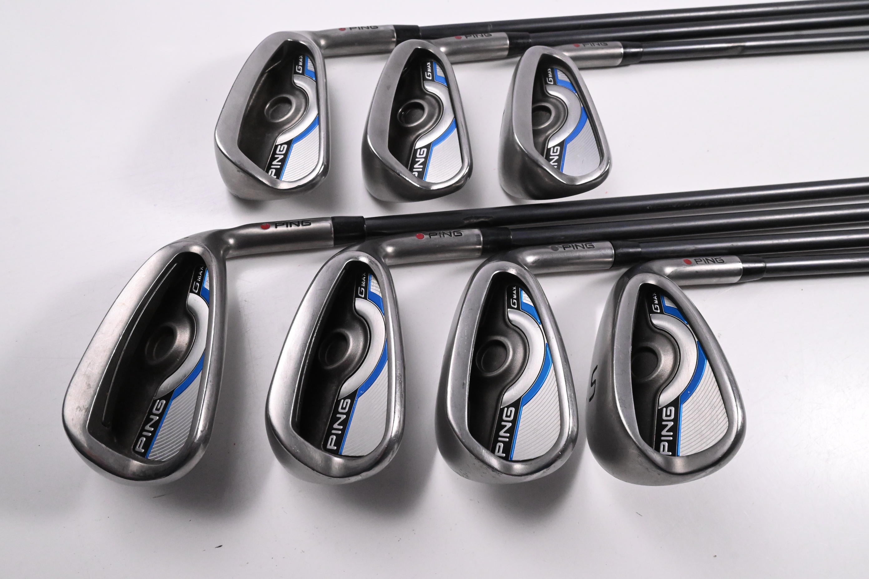 Ping GMax Irons / 5-PW+SW / Red Dot / Senior Flex Ping TFC 80 Shafts