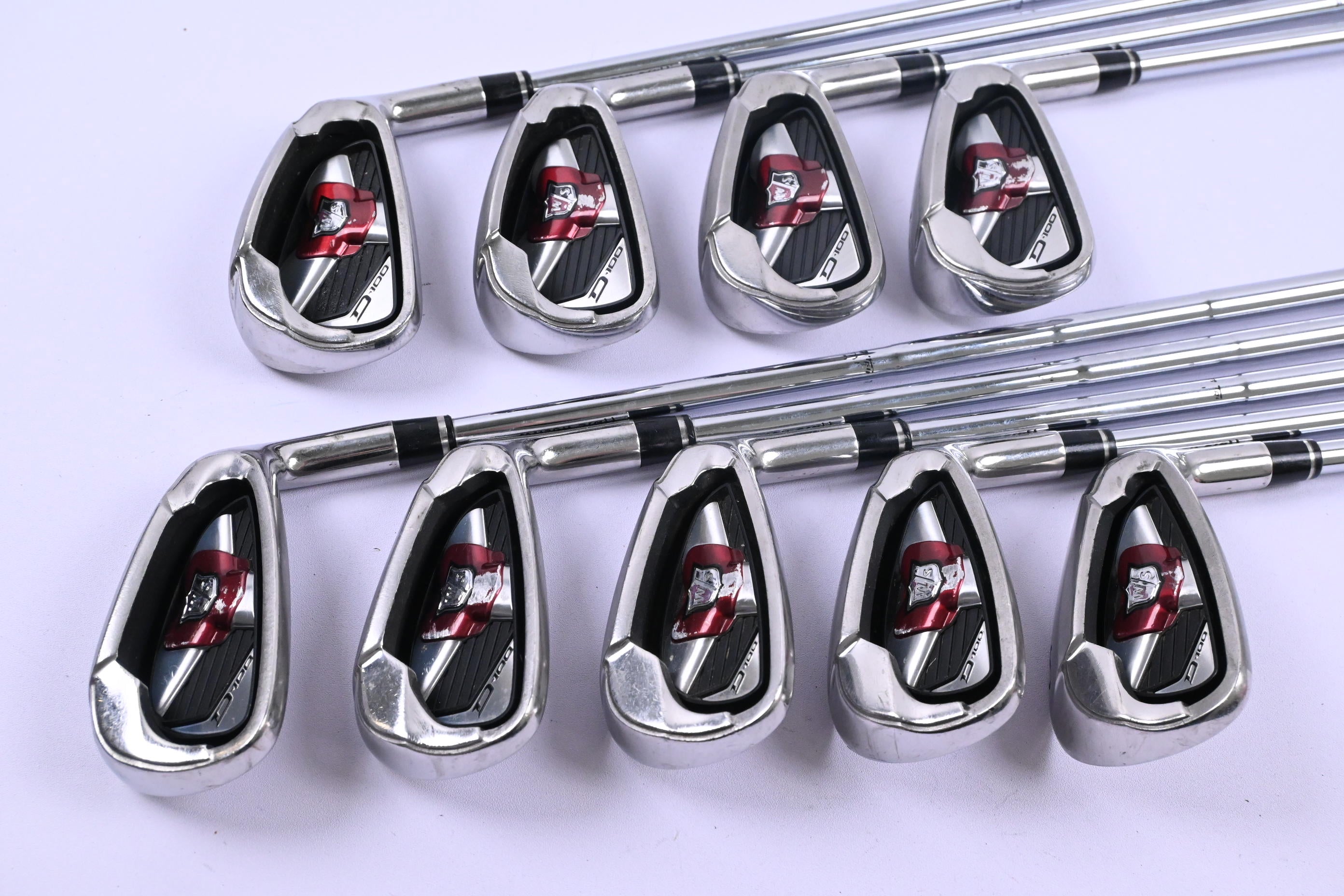 Wilson D100 Irons / 4-PW+GW+SW / Stiff Flex Dynamic Gold S300 Shafts
