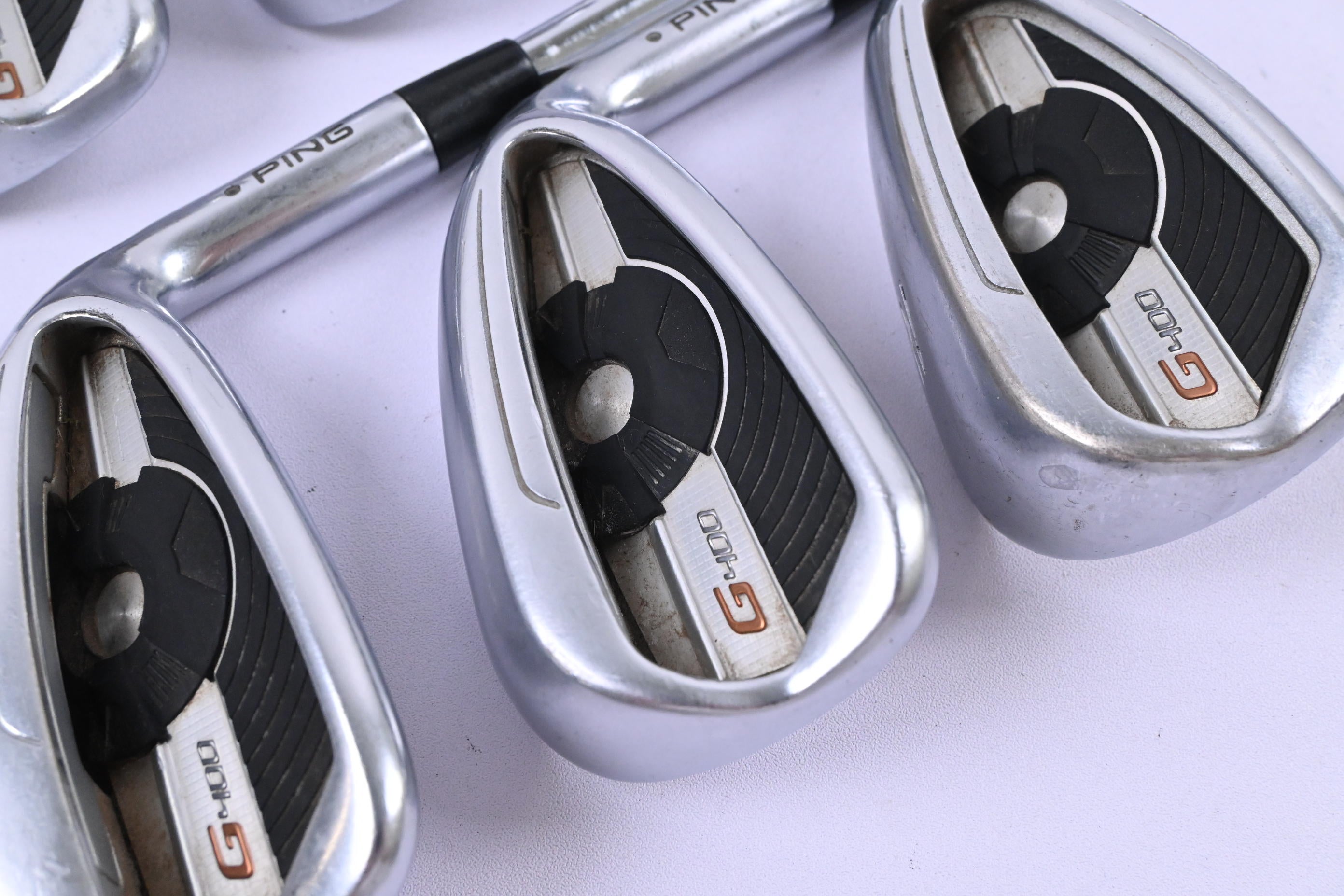 Ping G400 Irons / 5-PW / Black Dot / Stiff Flex Ping AWT 2.0 Shafts