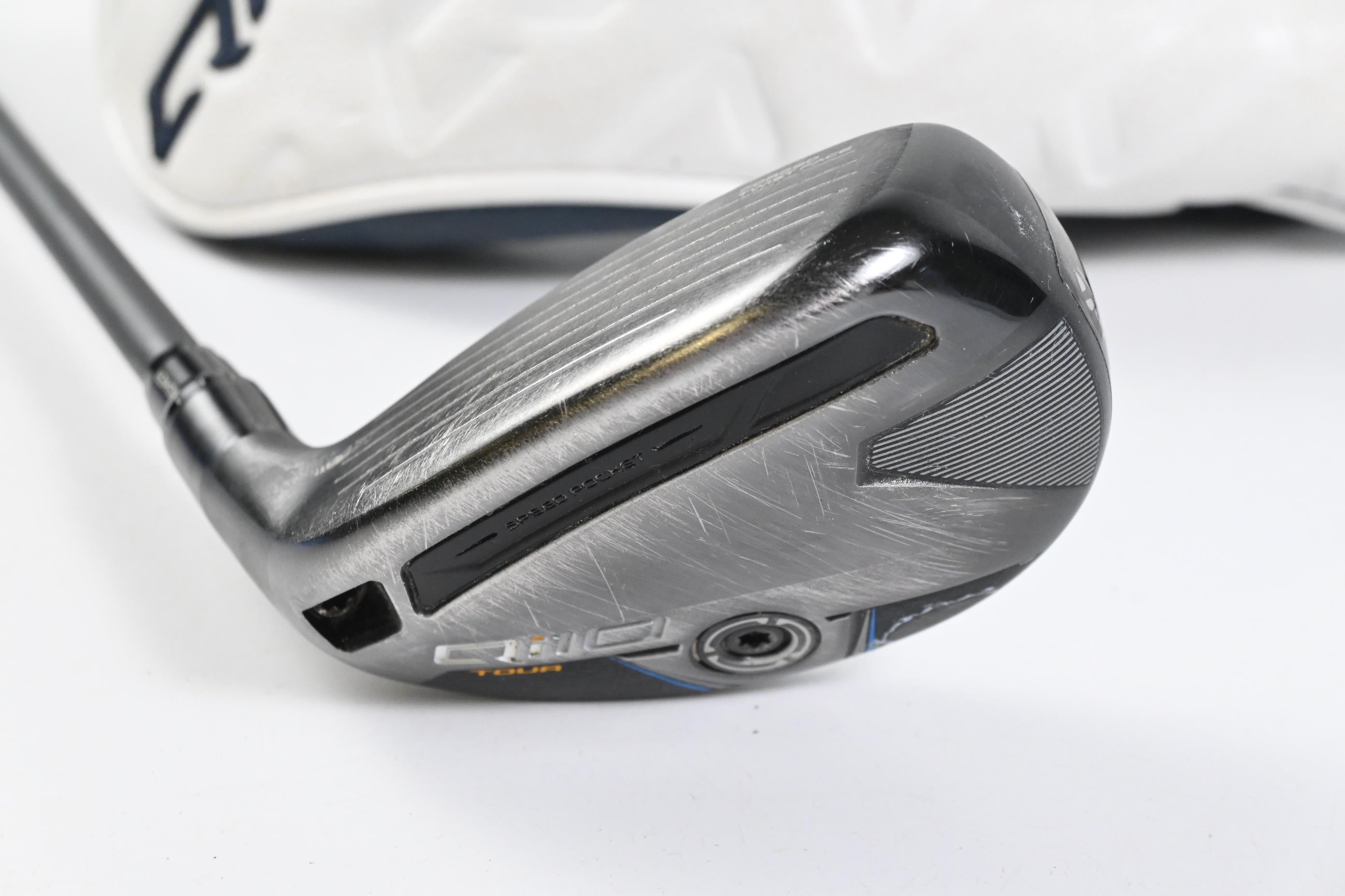 Left Hand Taylormade Qi10 Tour #4 Hybrid / 22 Degree / Stiff Flex Hzrdus Smoke